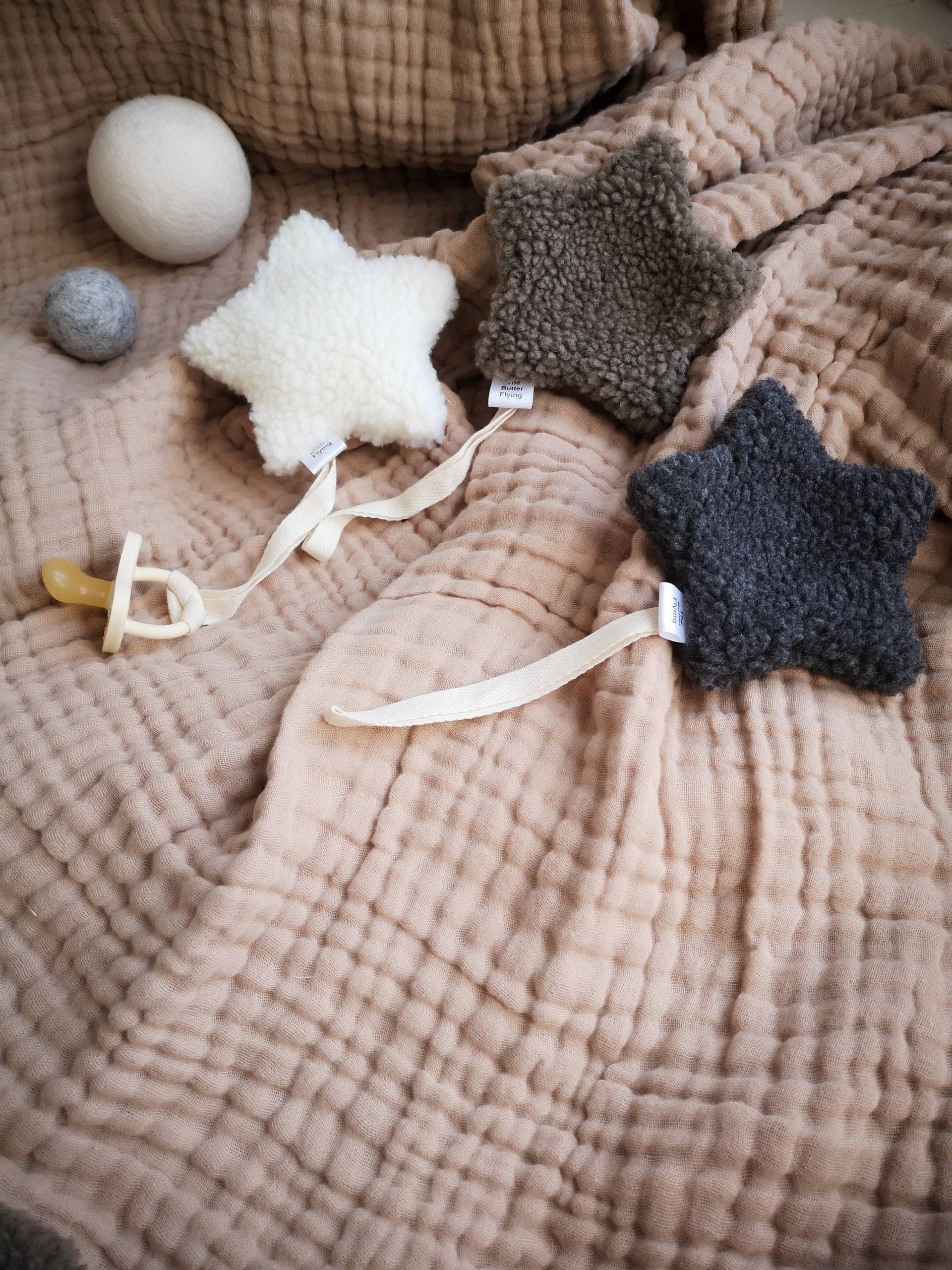 Schnullerkette Stern, Sherpa, Schnullerkette von Etsy - leptitpapillon