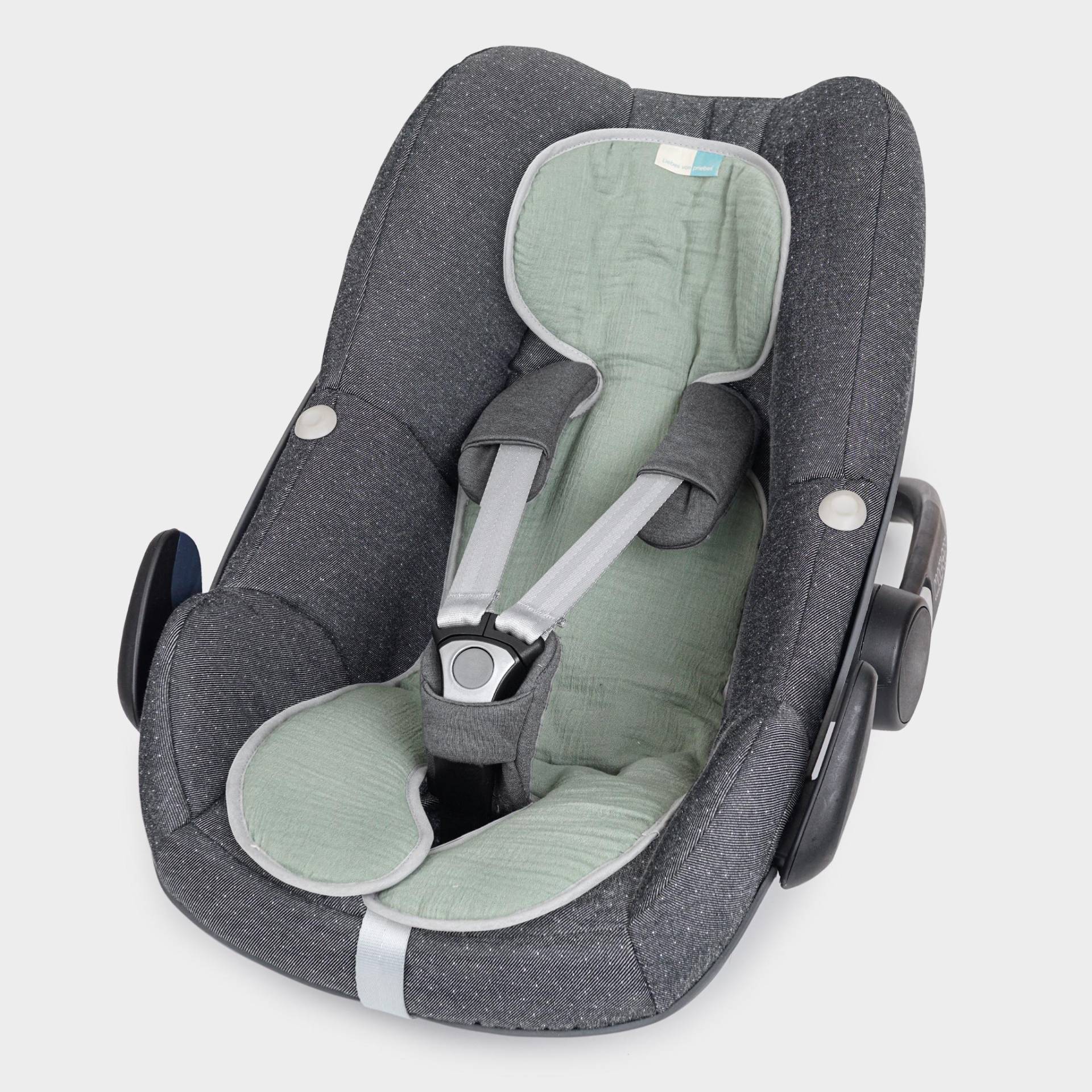 Sitzauflage Für Autositz, Funktionssitzauflage, Baby, Ersatzbezug, Wendeauflage, Autositzauflage, Babyschale, Coolair 0, Musselin Green von Etsy - liebesvonpriebes