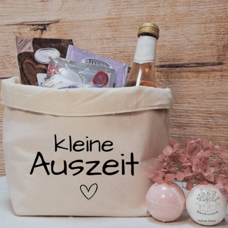 Geschenkkörbchen Personalisiert - Kleine Auszeit Geschenk Für Frauen Freundin Selbst Befüllen Mit Name von Etsy - liiebevollverschenkt
