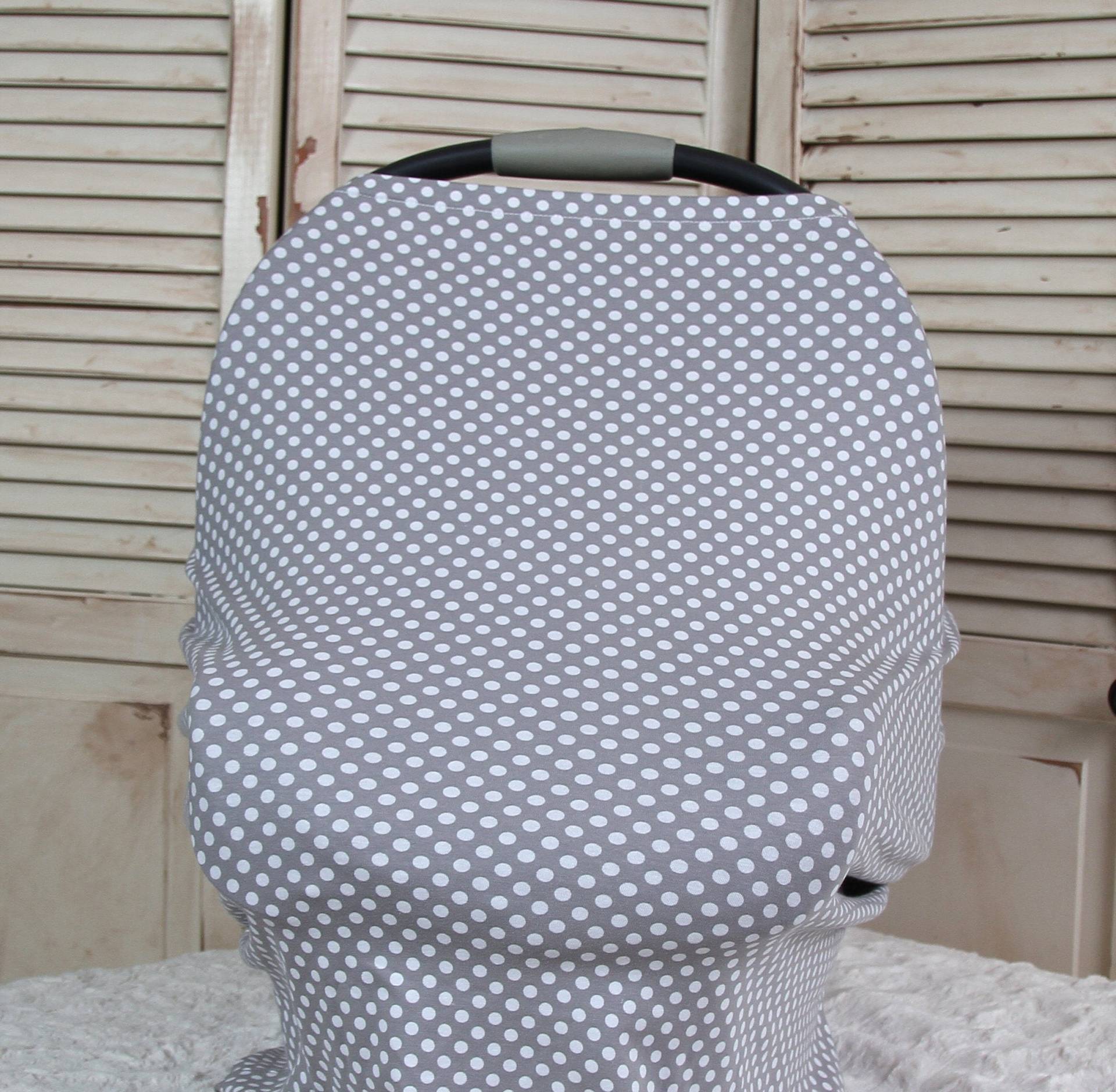 Autositz Baldachin - Grau Polka Dot Baldachin, Pflege Decken, Einkaufen, Car-Cover & Schal Stricken Baldachin Dehnbar Zelt von Etsy - lilacslollipops