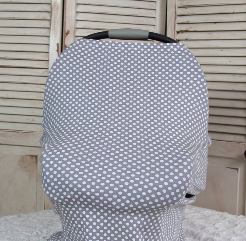 Autositz Baldachin - Grau Polka Dot Baldachin, Pflege Decken, Einkaufen, Car-Cover & Schal Stricken Baldachin Dehnbar Zelt von Etsy - lilacslollipops