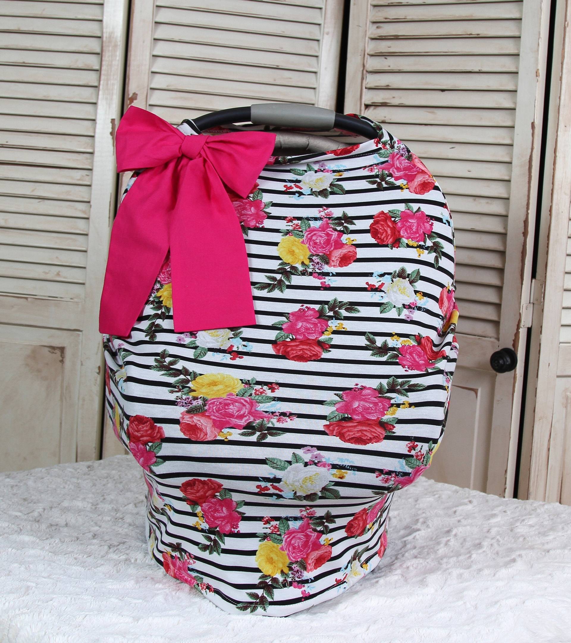 Autositz Überdacht - Gestreifter Blumen Strick Autositzbezug, Stillbezug, Einkaufswagenbezug & Schal Dehnbarer Bezug Für Babyschale Babyzelt Autositz Überdacht - Gestreifter Blumen Strick Autositzbezug, Stillbezug, Einkaufswagenbezug & Schal Dehnbarer Bezug Für Babyschale Babyzelt von Etsy - lilacslollipops