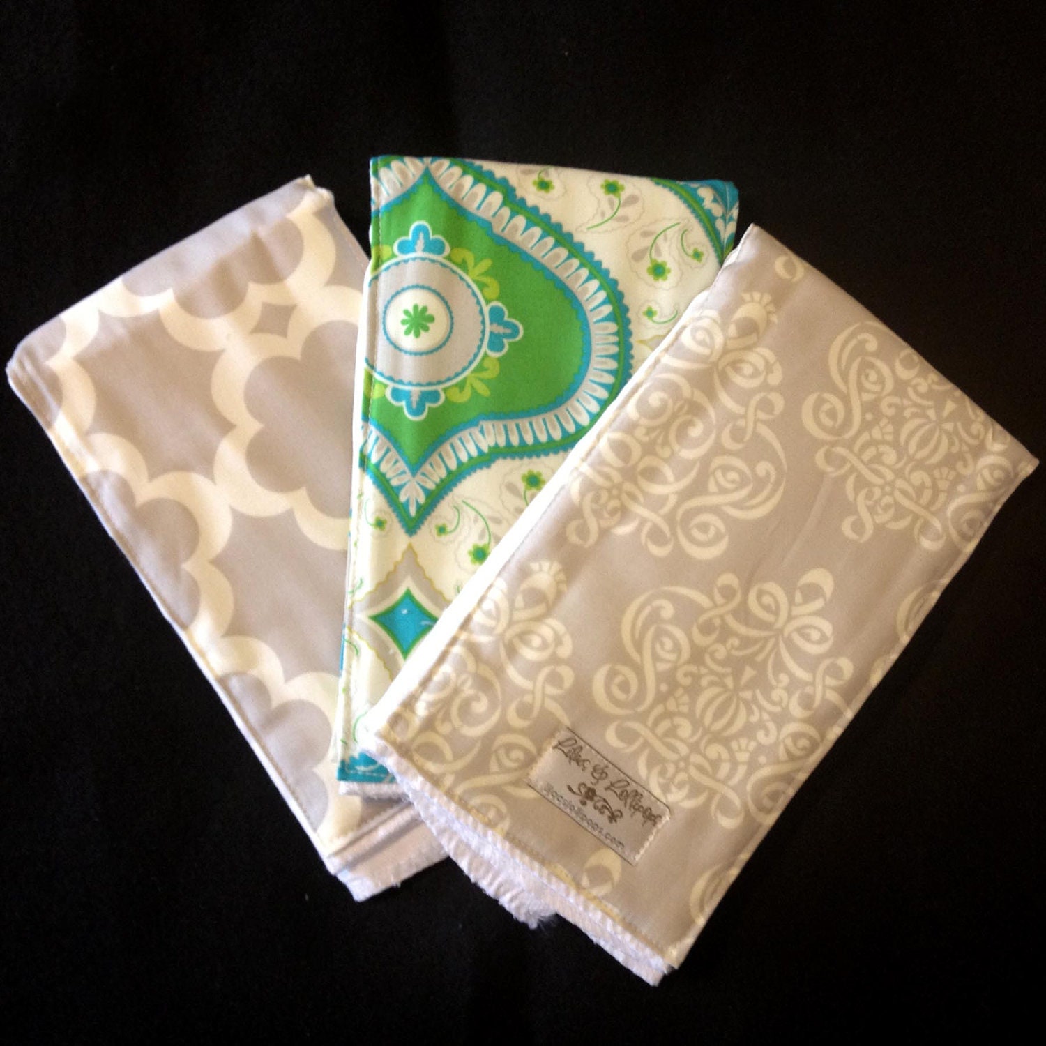 Burp Tücher - Petrol Chandra Burpietrio Baby Baby-Geschenk Rag Tücher, Fütterung Baby-Dusche-Geschenk Burp Tücher - Petrol Chandra Burpietrio Baby Baby-Geschenk Rag Tücher, Fütterung Baby-Dusche-Geschenk von Etsy - lilacslollipops