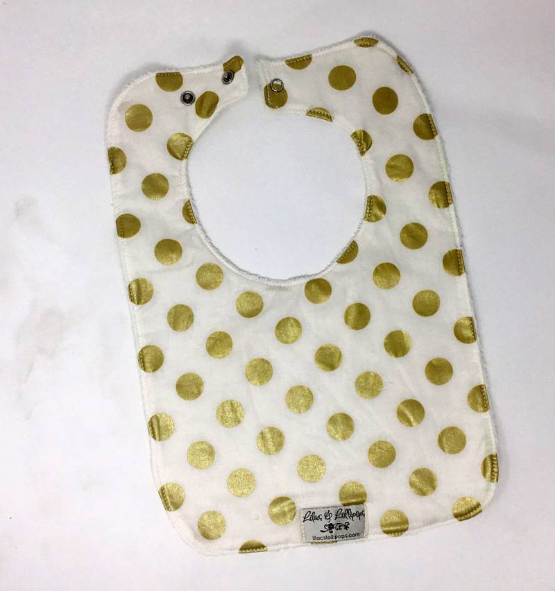 Kleinkind-Bib-Glitz Gold Dot Toddler Bib Mit Terry Tuch Zurück-Kleinkind Und Baby Für Die Fütterung Burping-Baby Shower Gift von Etsy - lilacslollipops
