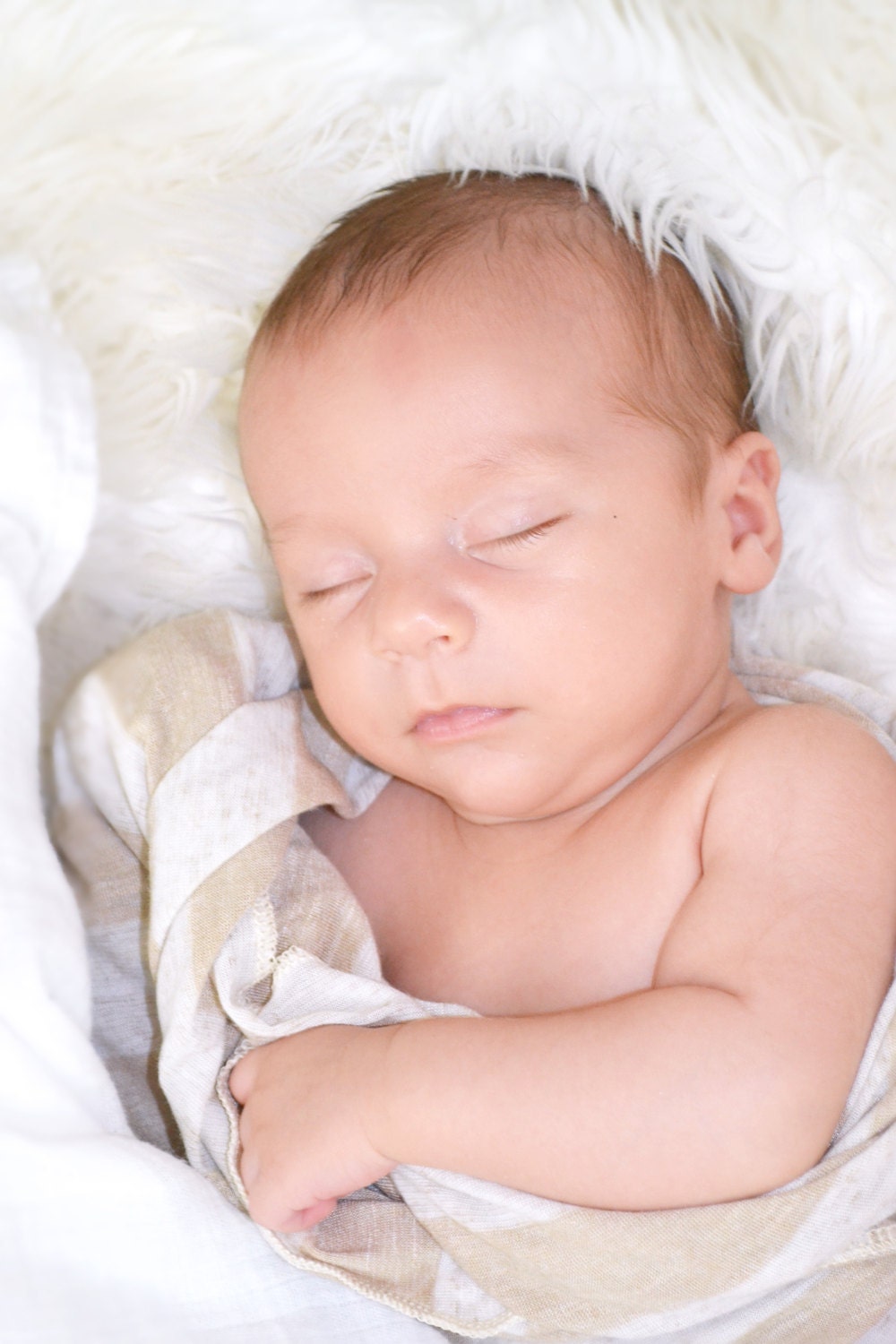 Gestreifte Baby Swaddle Decke Creme & Beige, Stretchy Strick von Etsy - lippybrand