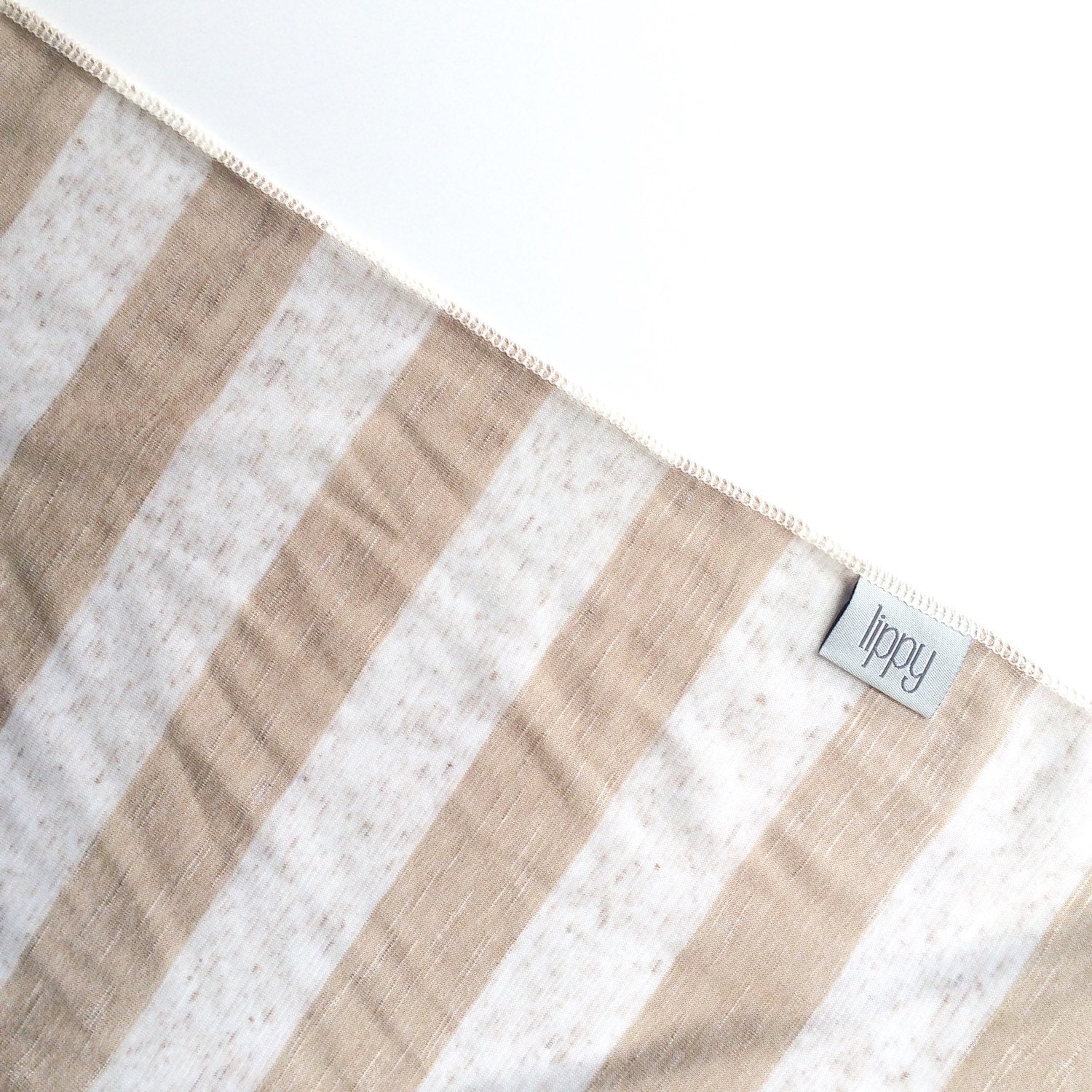 Gestreifte Baby Swaddle Decke Creme & Beige, Stretchy Strick von Etsy - lippybrand