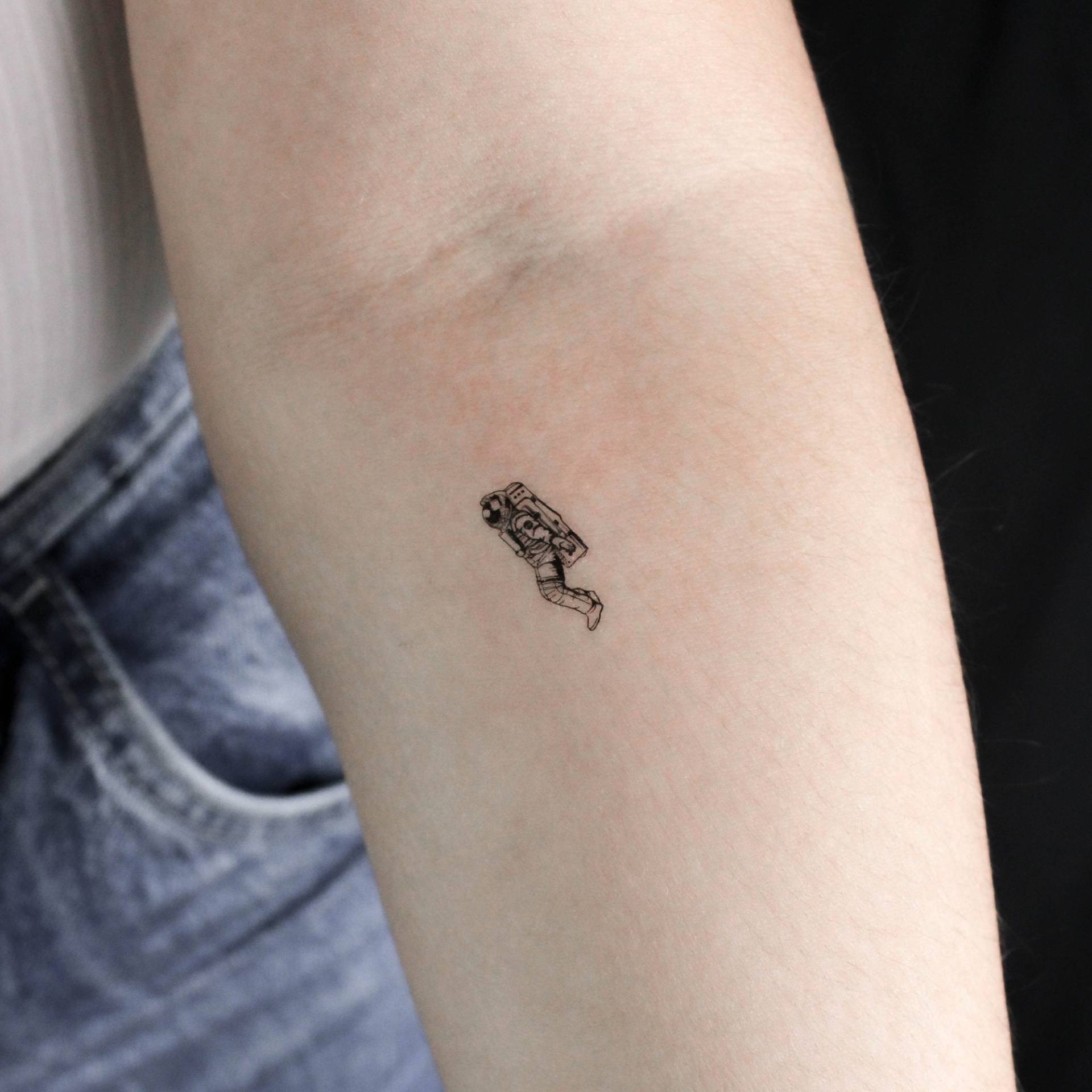 Astronaut Temporäres Tattoo | 3Er Set von Etsy - littletattoos