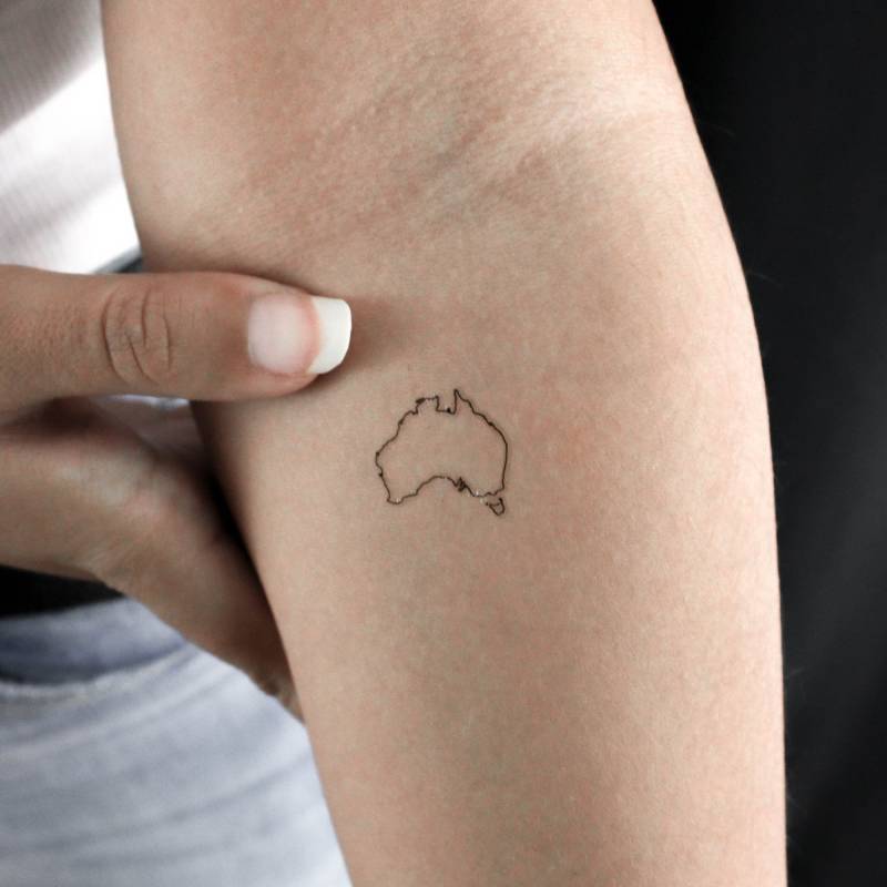 Australien Karte Temporäres Tattoo | 3Er Set Australien Karte Temporäres Tattoo | 3Er Set von Etsy - littletattoos