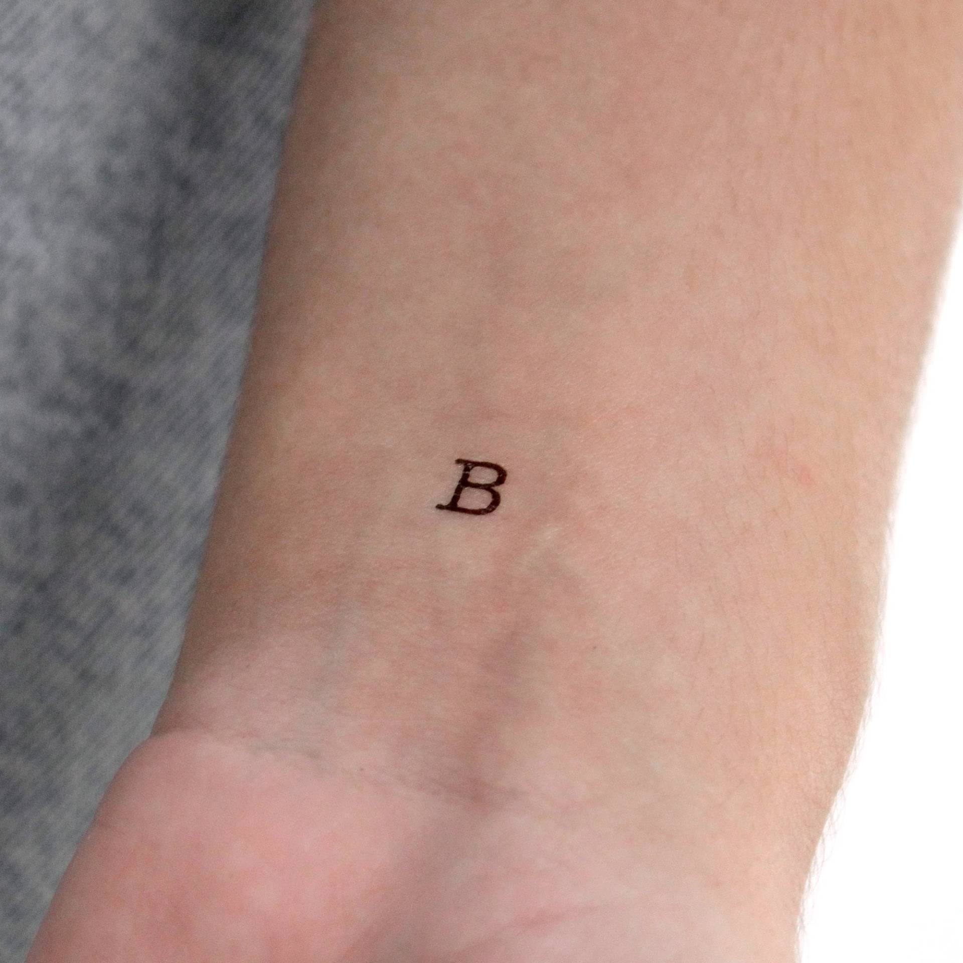 B Groß Schreibmaschine Buchstabe Temporäres Tattoo | 3Er Set von Etsy - littletattoos
