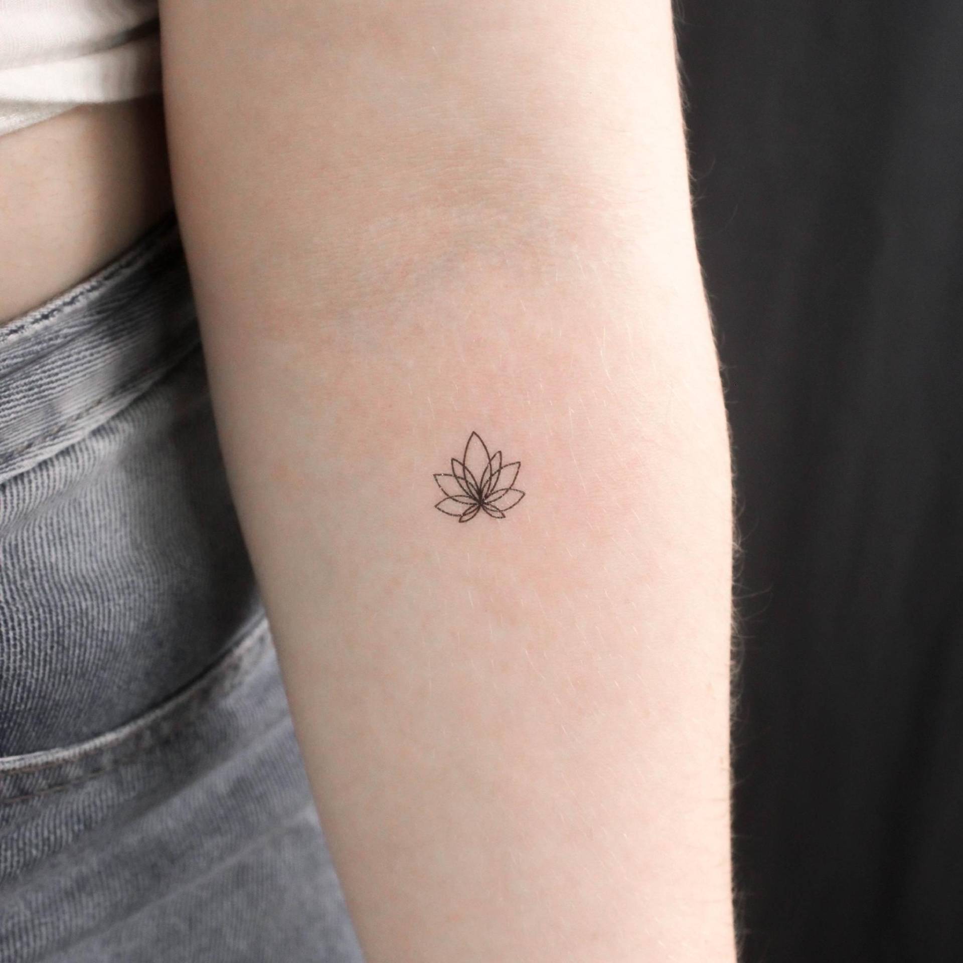 Feine Linie Lotus Blume Temporäres Tattoo | 3Er Set Feine Linie Lotus Blume Temporäres Tattoo | 3Er Set von Etsy - littletattoos