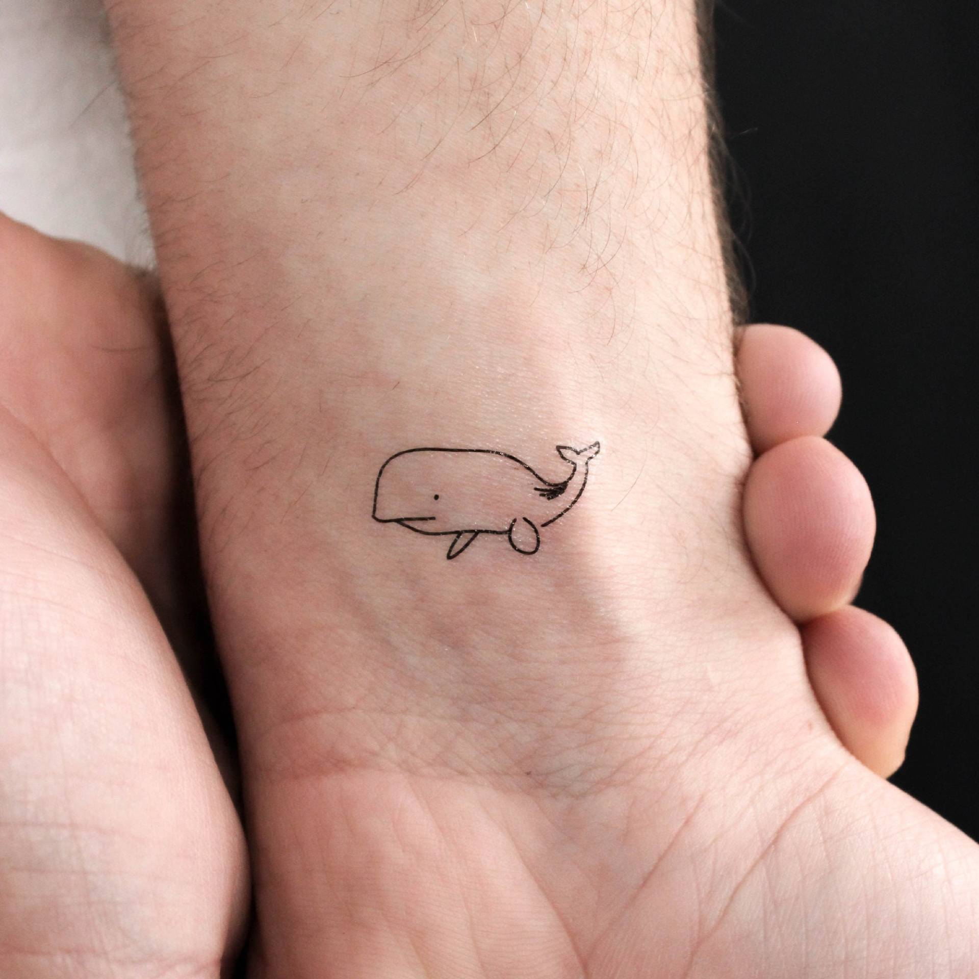 Fine Line Wal Temporäres Tattoo | 3Er Set Fine Line Wal Temporäres Tattoo | 3Er Set von Etsy - littletattoos