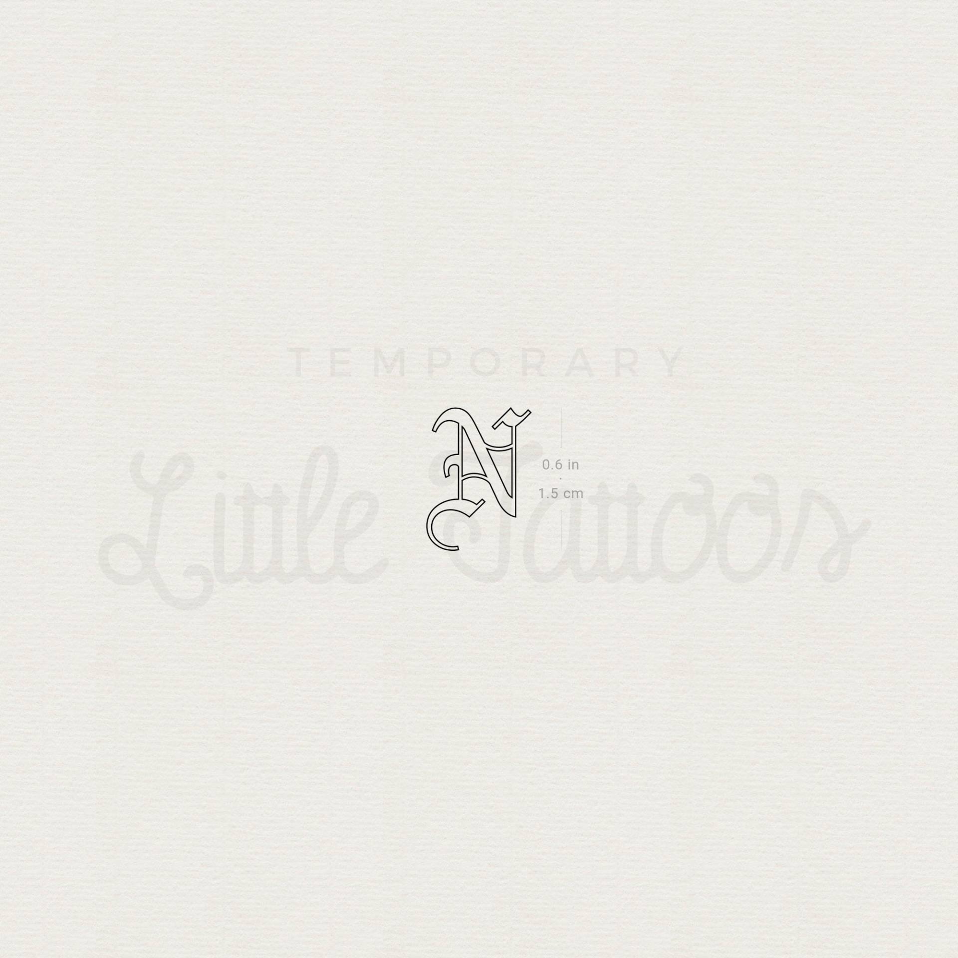 Gothic Style N Buchstabe Temporäres Tattoo | 3Er Set von Etsy - littletattoos