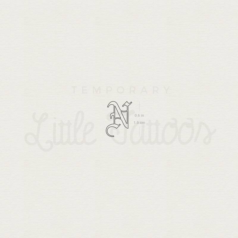 Gothic Style N Buchstabe Temporäres Tattoo | 3Er Set von Etsy - littletattoos