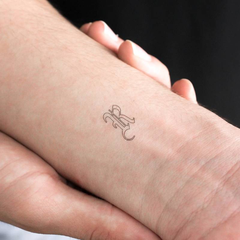 Gothic Style R Buchstabe Temporäres Tattoo | 3Er Set von Etsy - littletattoos