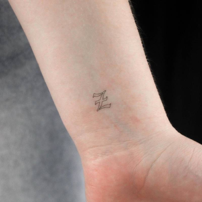 Gothic Style Z Buchstabe Temporäres Tattoo | 3Er Set von Etsy - littletattoos