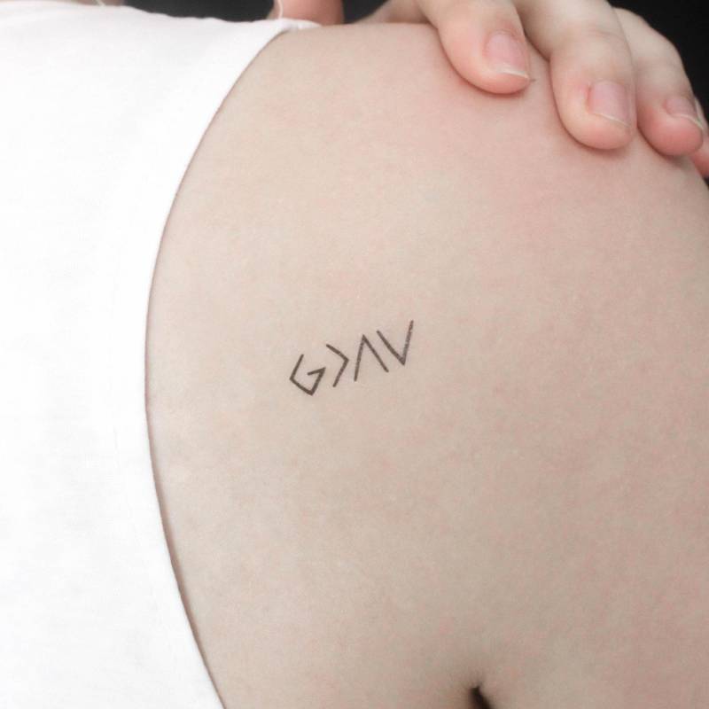 Gott Ist Größer Als Meine Höhen Und Tiefen Symbol Temporäres Tattoo | 3Er Set von Etsy - littletattoos