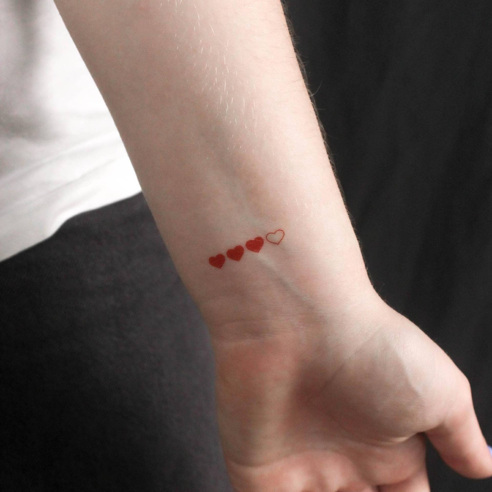 Herzen Werden Geladen Temporäres Tattoo | 3Er Set Herzen Werden Geladen Temporäres Tattoo | 3Er Set von Etsy - littletattoos