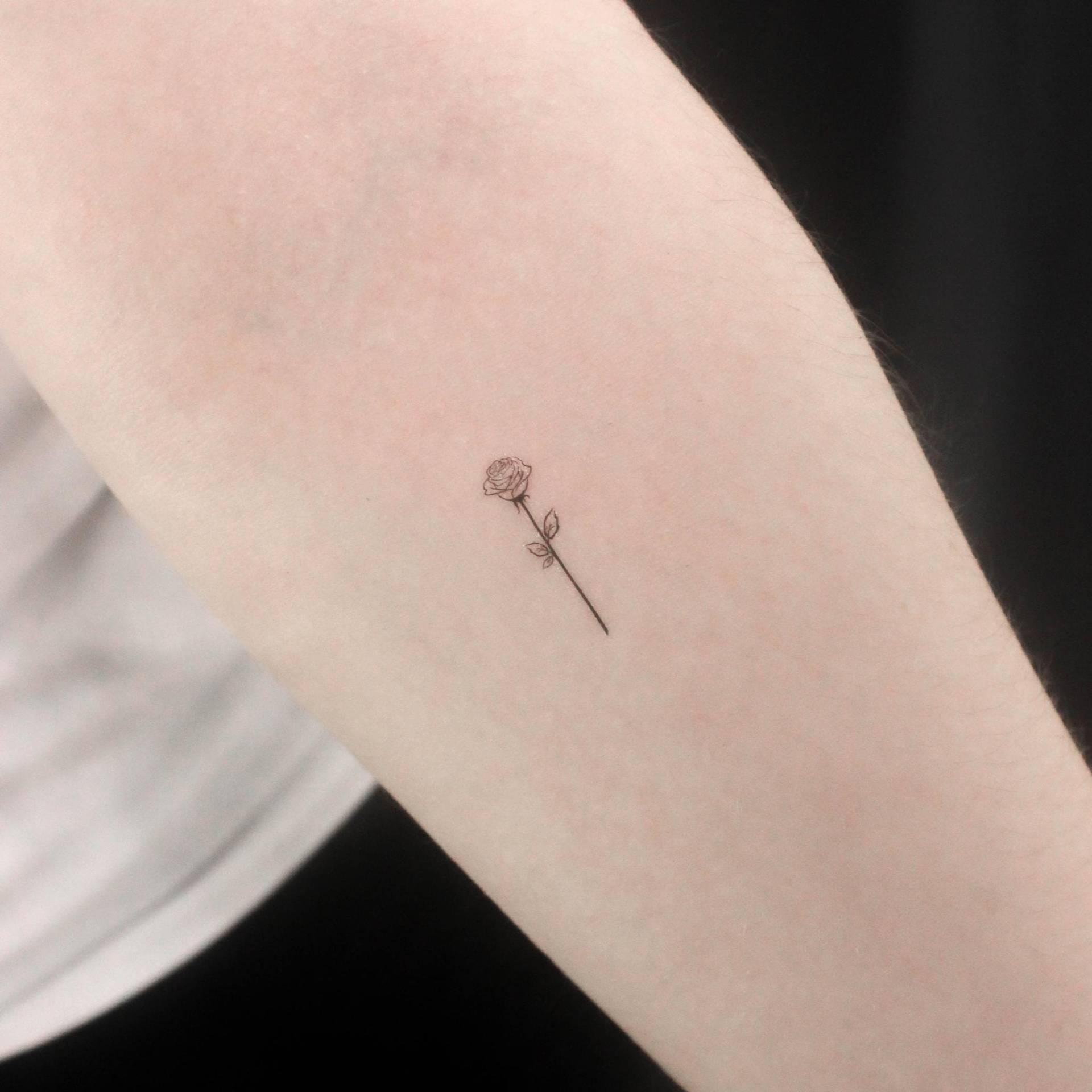 Kleine Feine Linie Rose Temporäre Tattoo | 3Er Set von Etsy - littletattoos