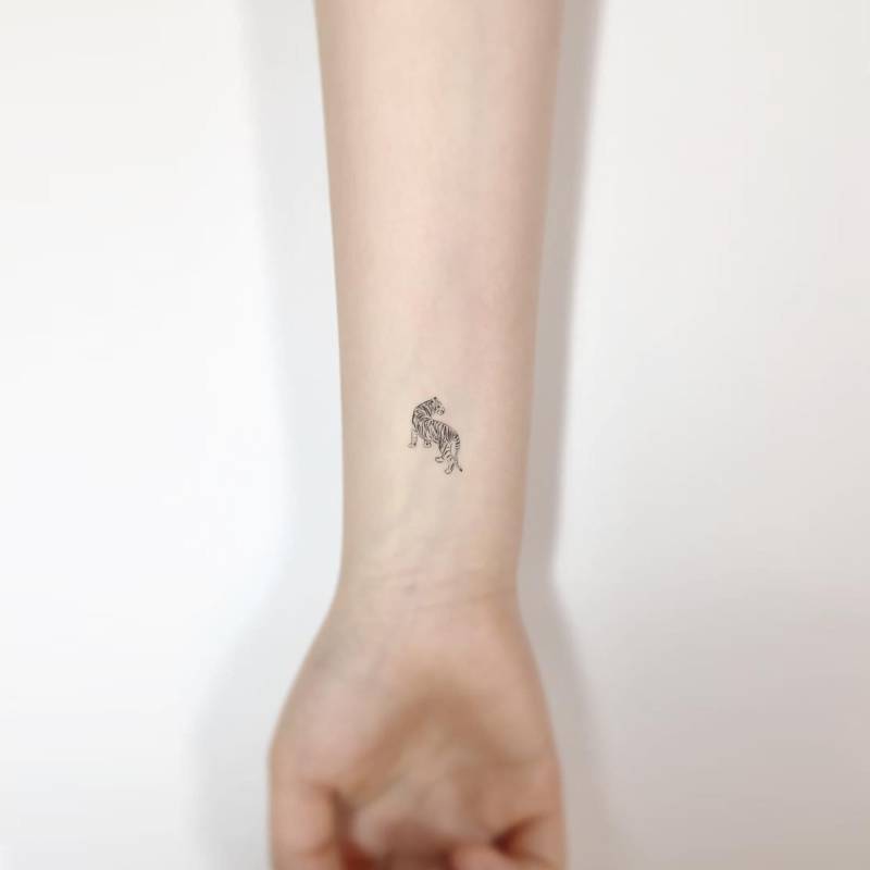 Kleiner Tiger Temporäres Tattoo | 3Er Set von Etsy - littletattoos