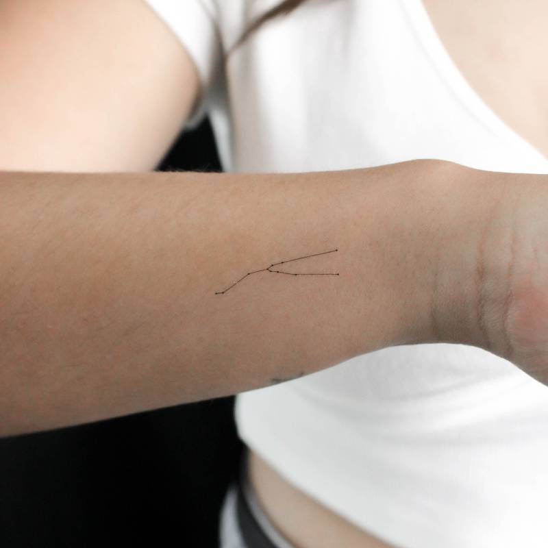 Kleines Stier Sternbild Temporäres Tattoo | 3Er Set von Etsy - littletattoos