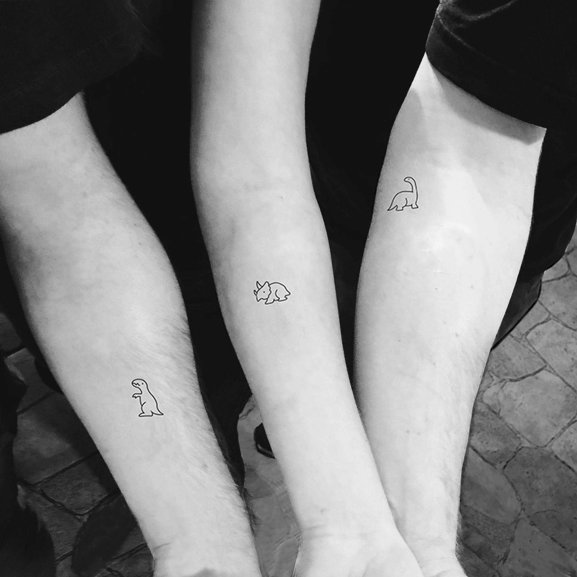 Passende Dinosaurier Temporäres Tattoo | Set Von 3+3+3 von Etsy - littletattoos