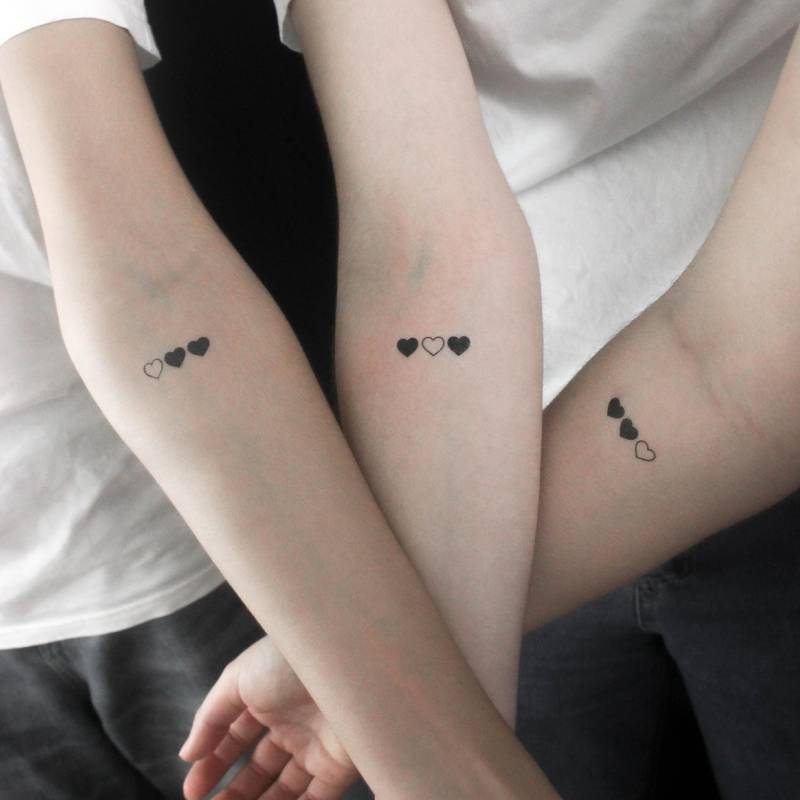 Passende Herzen Temporäres Tattoo | 3x3Er Set von Etsy - littletattoos