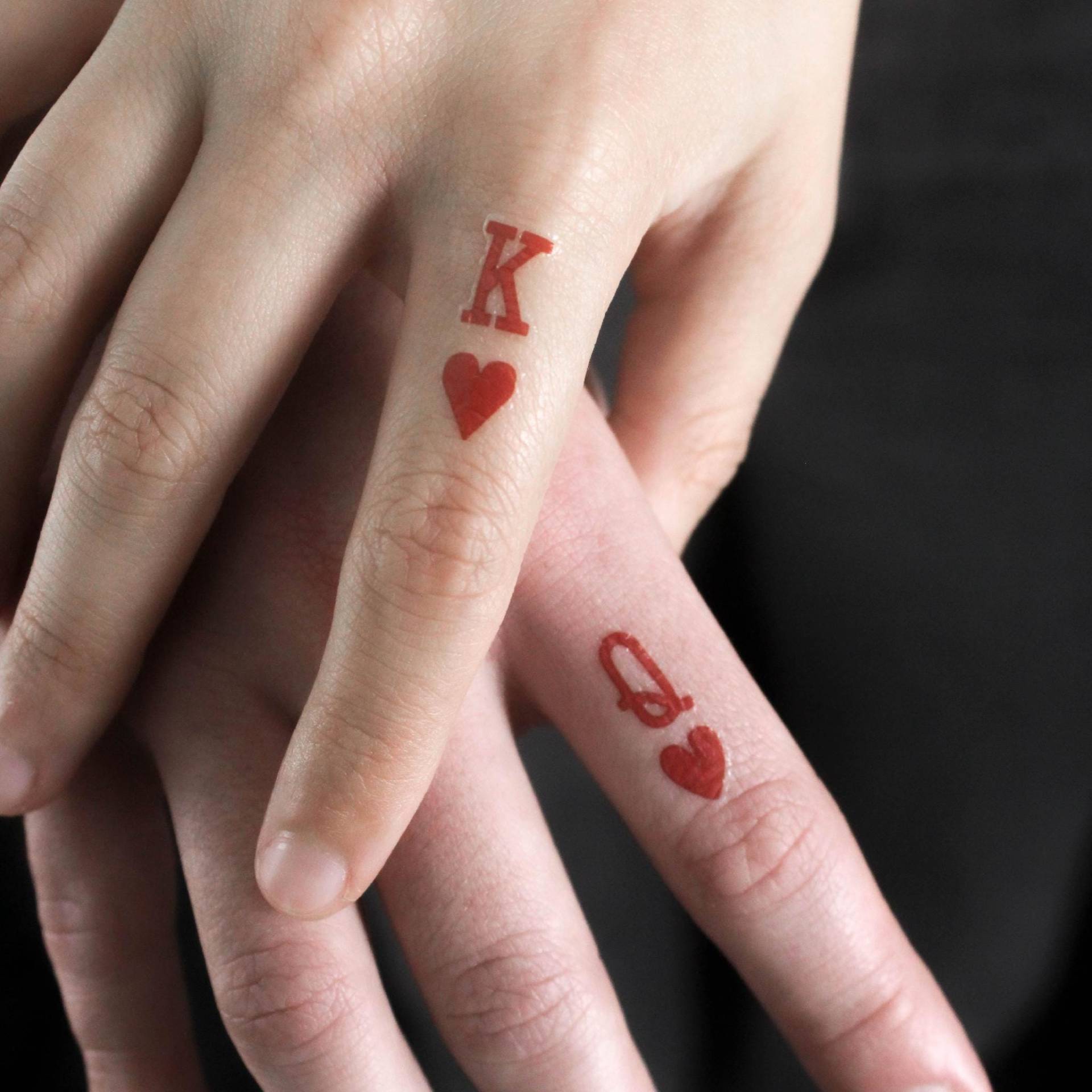 Passende König Und Königin Der Herzen Temporäres Tattoo | 3Er Set + 3 von Etsy - littletattoos