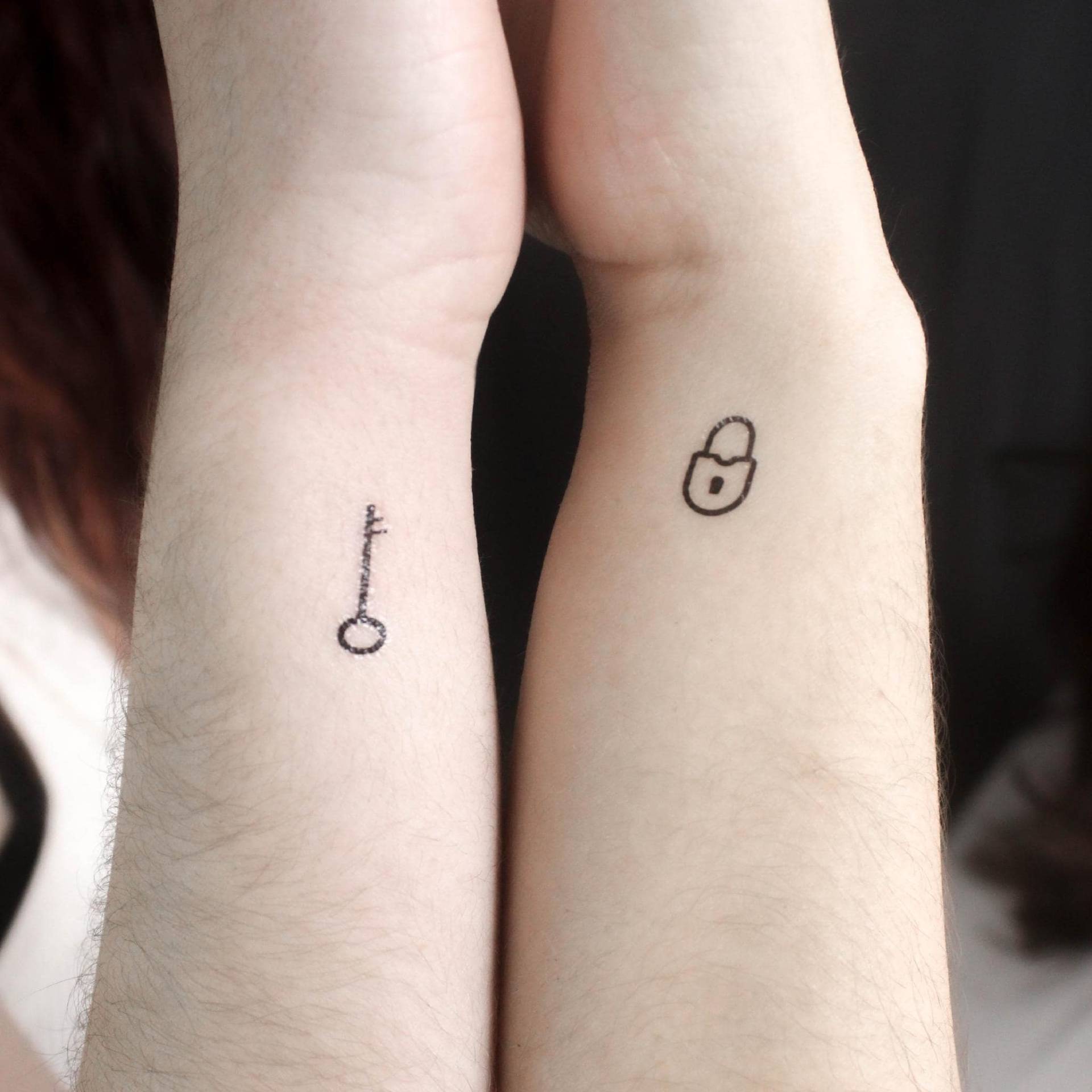 Passende Schlüssel Und Schloss Temporäres Tattoo | 3Er Set + 3 von Etsy - littletattoos