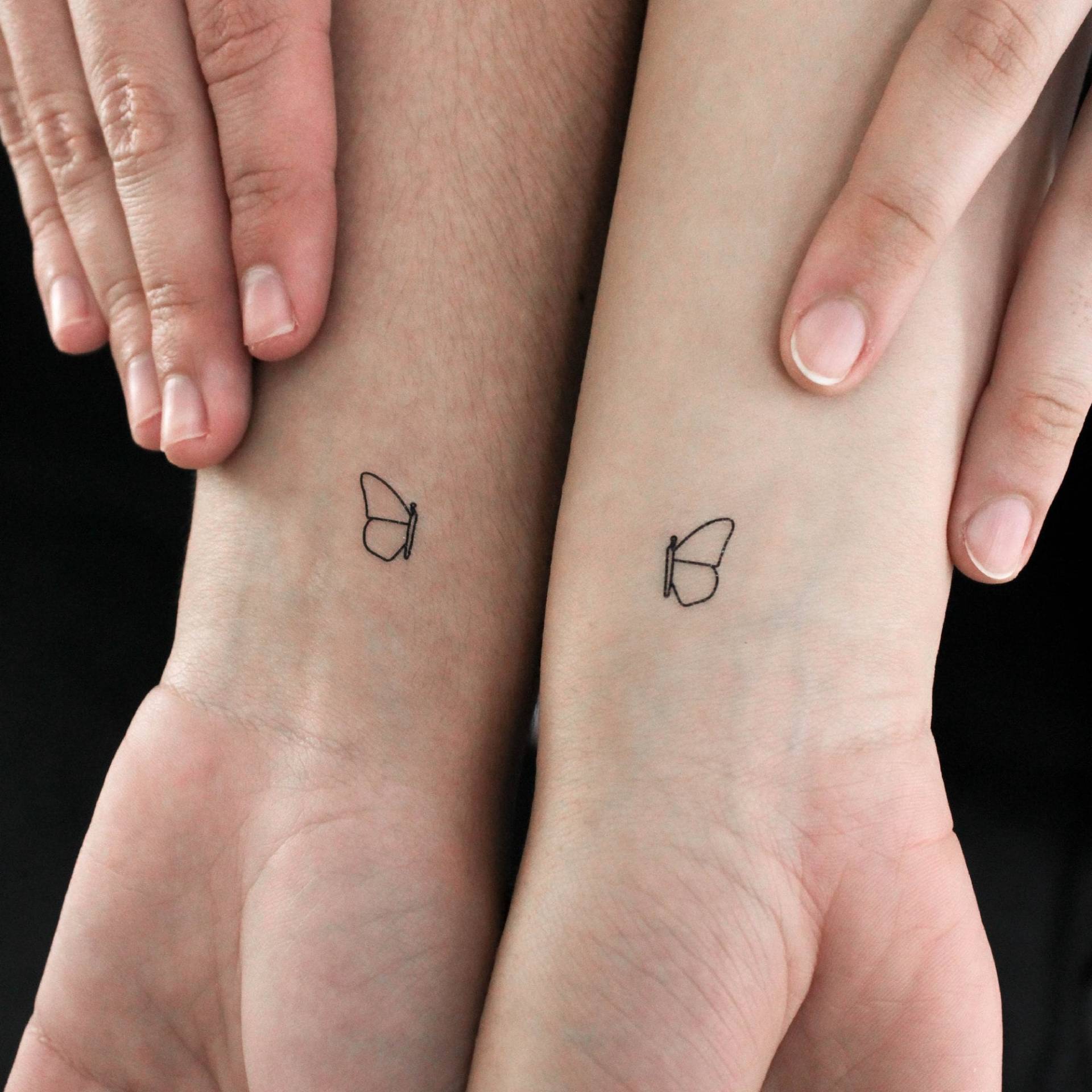 Passender Halber Schmetterling Temporäres Tattoo | 3+3Er Set von Etsy - littletattoos