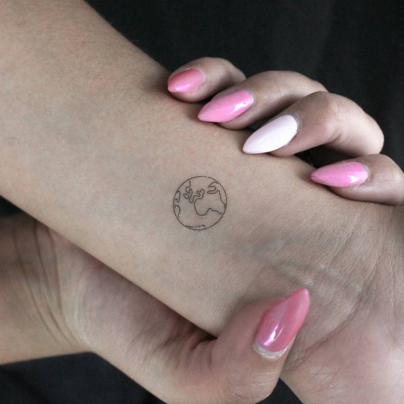 Planet Erde Temporäres Tattoo | 3Er Set Planet Erde Temporäres Tattoo | 3Er Set von Etsy - littletattoos