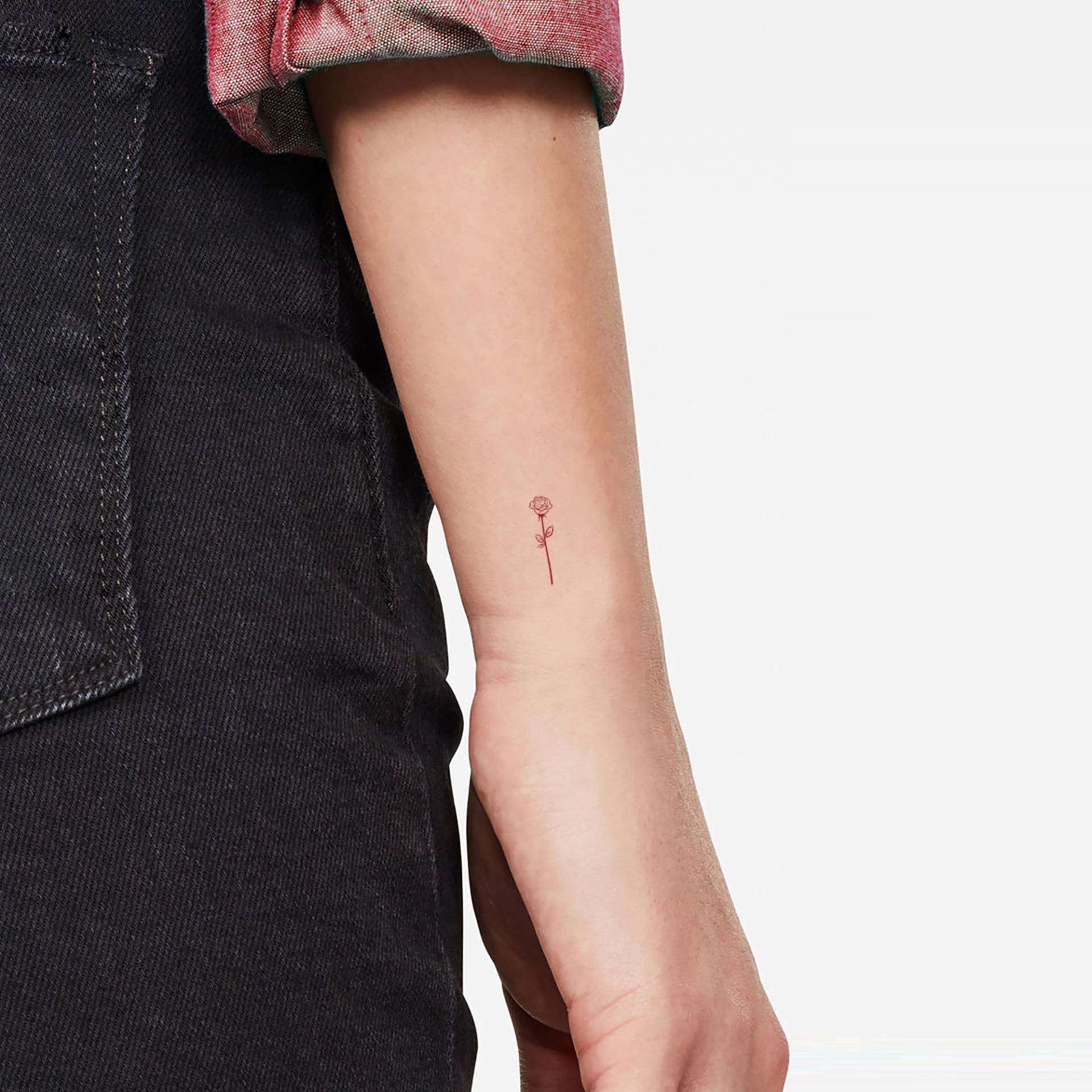 Rote Rose Temporäres Tattoo | 3Er Set Rote Rose Temporäres Tattoo | 3Er Set von Etsy - littletattoos