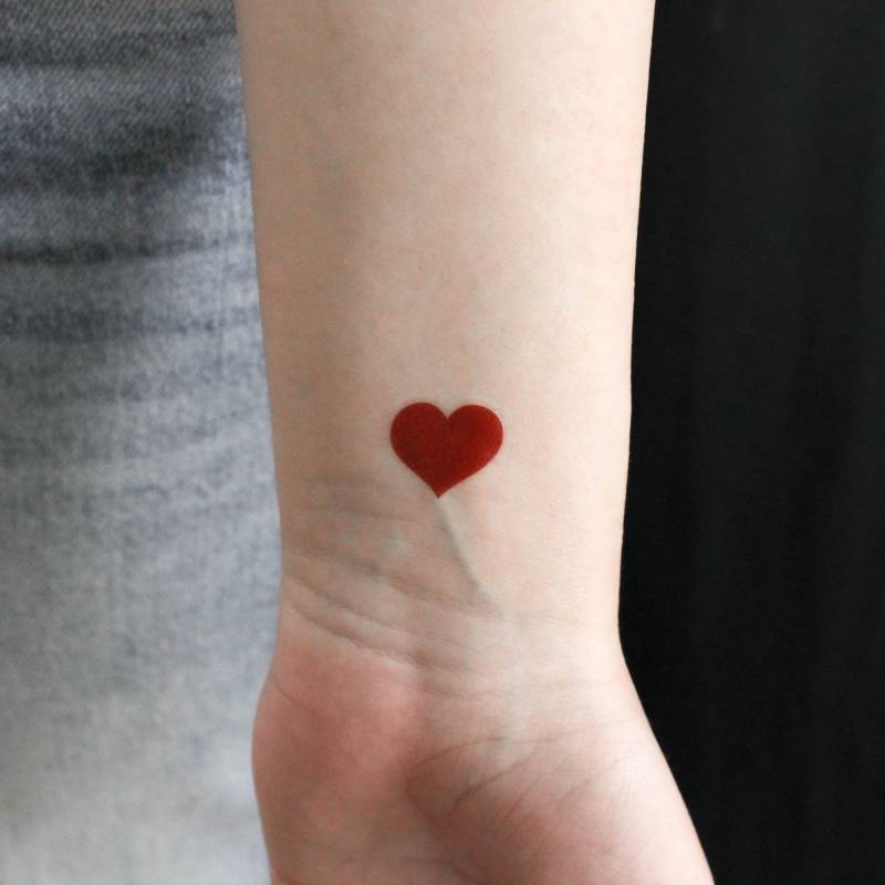 Rotes Herz Temporäres Tattoo | 3Er Set Rotes Herz Temporäres Tattoo | 3Er Set von Etsy - littletattoos