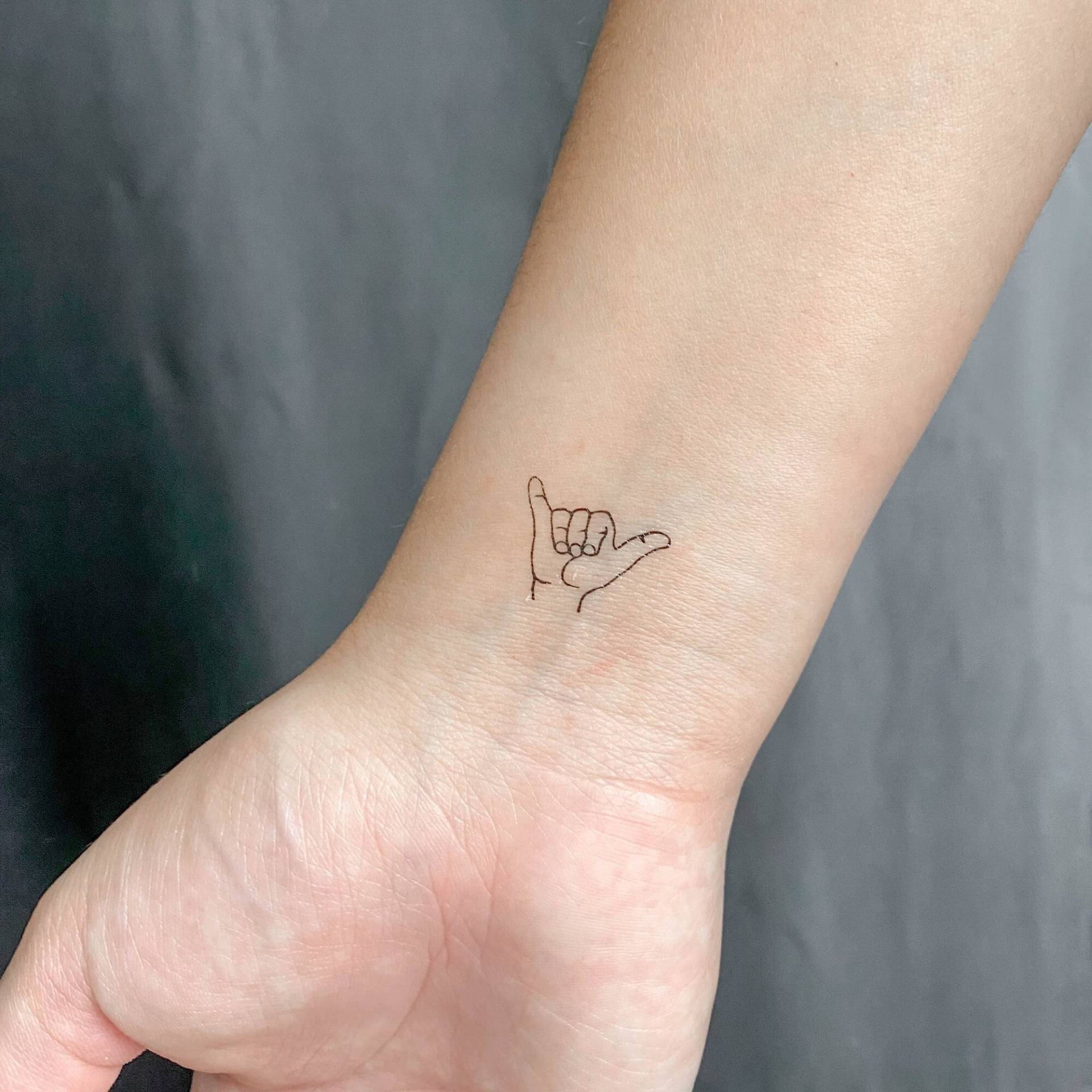 Shaka Gebärdensprache Temporäres Tattoo | 3Er Set Shaka Gebärdensprache Temporäres Tattoo | 3Er Set von Etsy - littletattoos