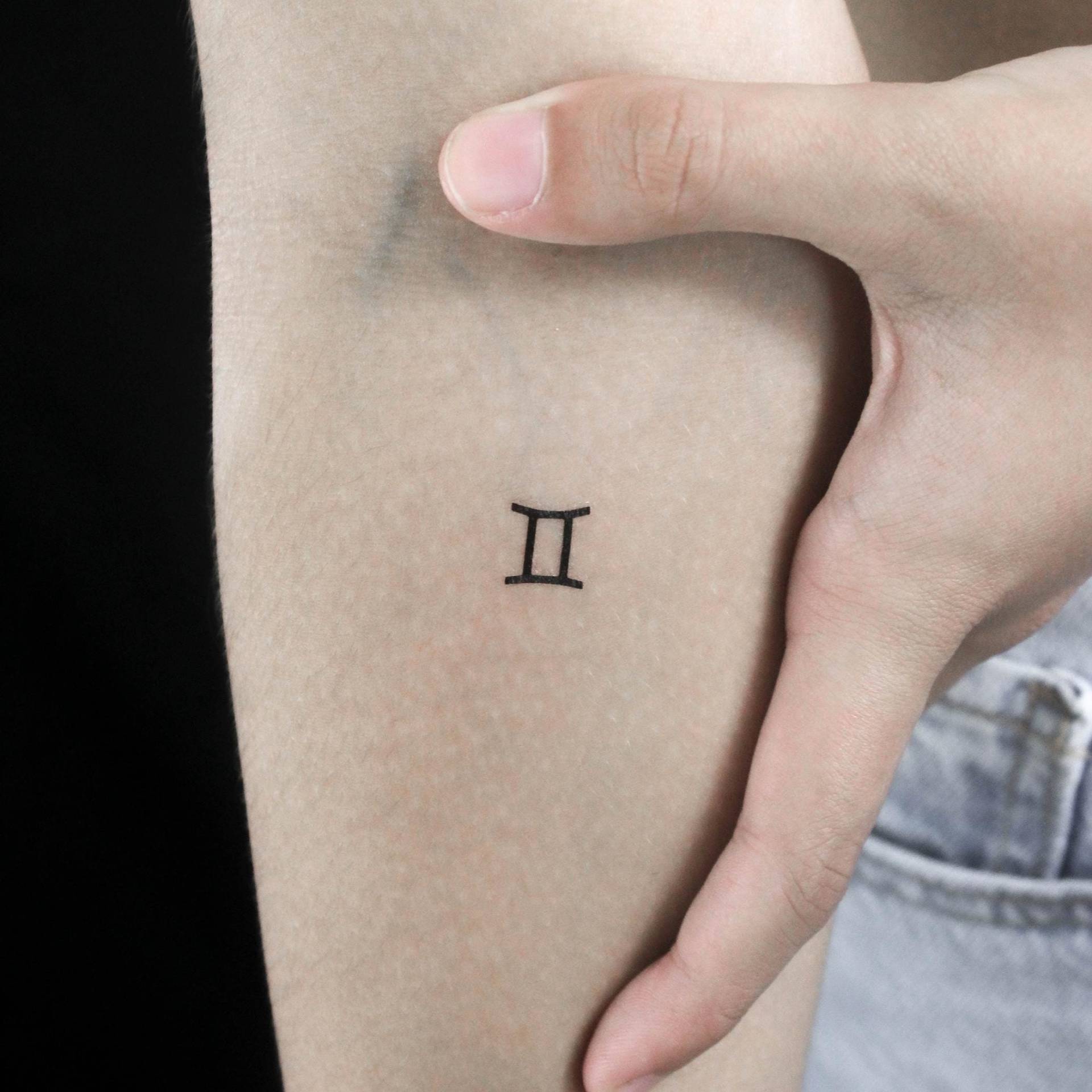 Zwilling Sternzeichen Symbol Temporäres Tattoo | 3Er Set von Etsy - littletattoos