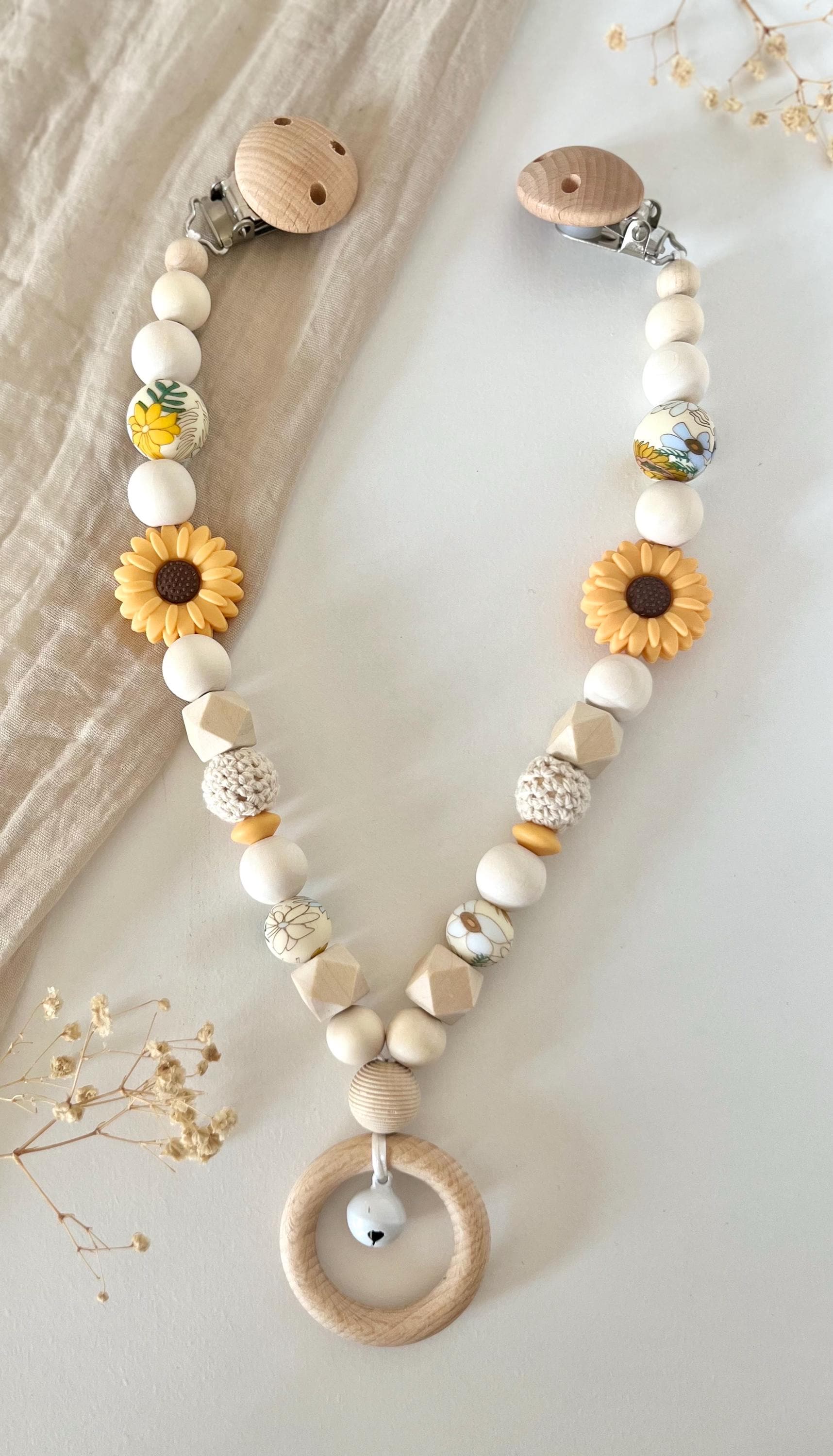 Kinderwagenkette | Mädchen Pastell Gelb Blumen von Etsy - littlewonder1996