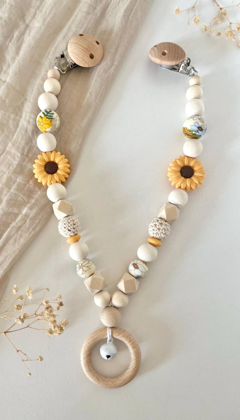 Kinderwagenkette | Mädchen Pastell Gelb Blumen von Etsy - littlewonder1996