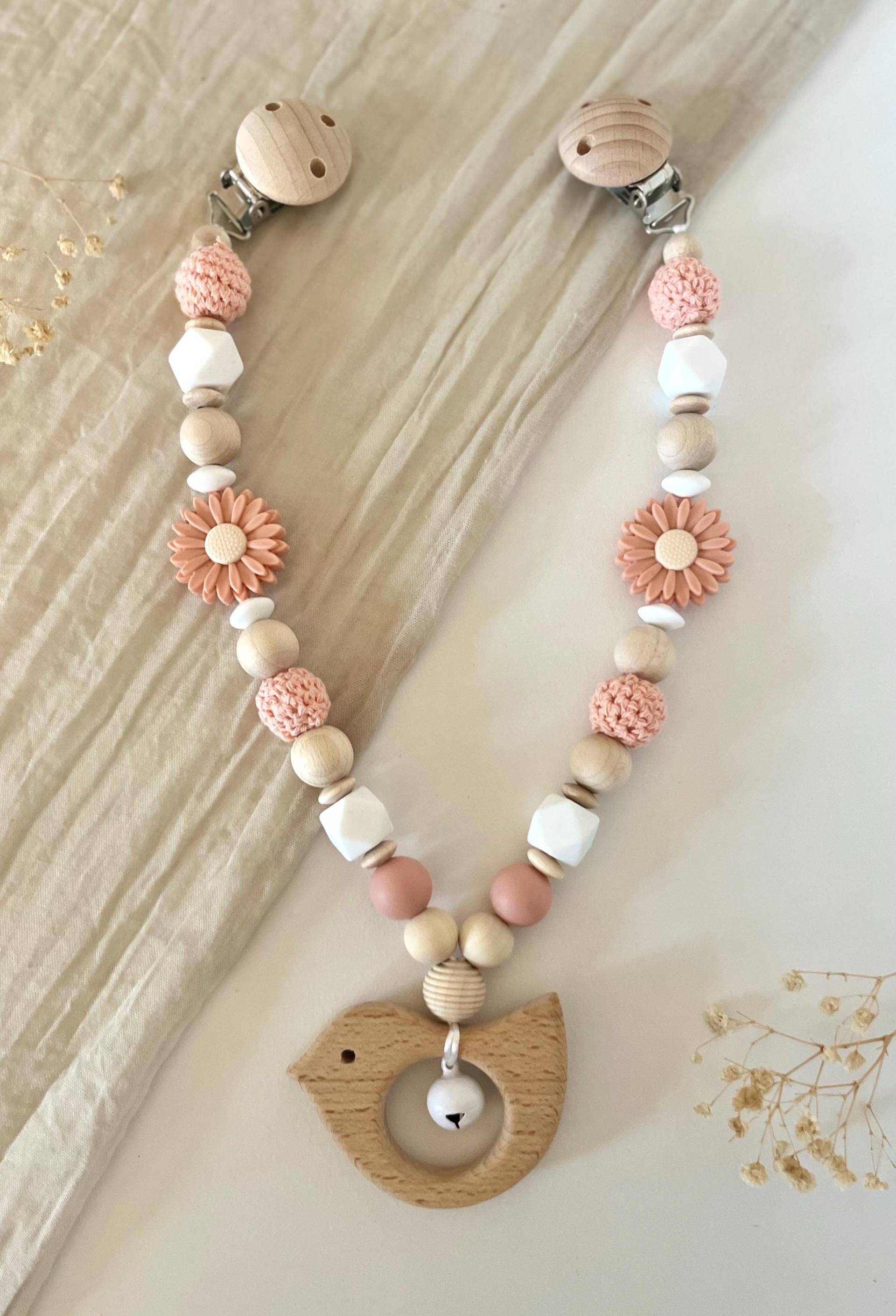 Kinderwagenkette | Mädchen Rosa Blumen von Etsy - littlewonder1996