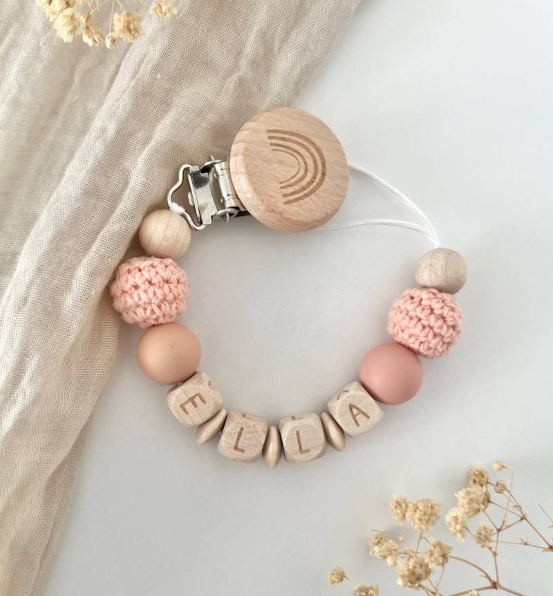 Personalisierte Schnullerkette | Mädchen Rosa von Etsy - littlewonder1996