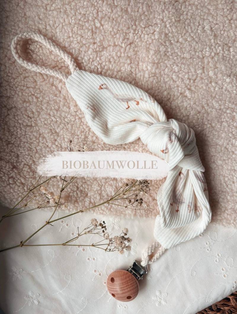 Schnullerkette Aus Bio Baumwolljersey | Süßes Schnullerband Gänse Perfektes Geschenk Zur Geburt von Etsy - livundleni