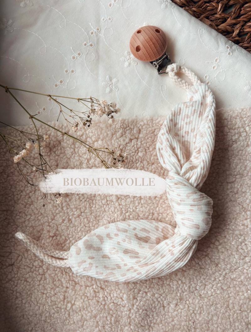 Schnullerkette Aus Bio Baumwolljersey | Süßes Schnullerband Minimalistisch Leopardenmuster Perfektes Geschenk Zur Geburt von Etsy - livundleni