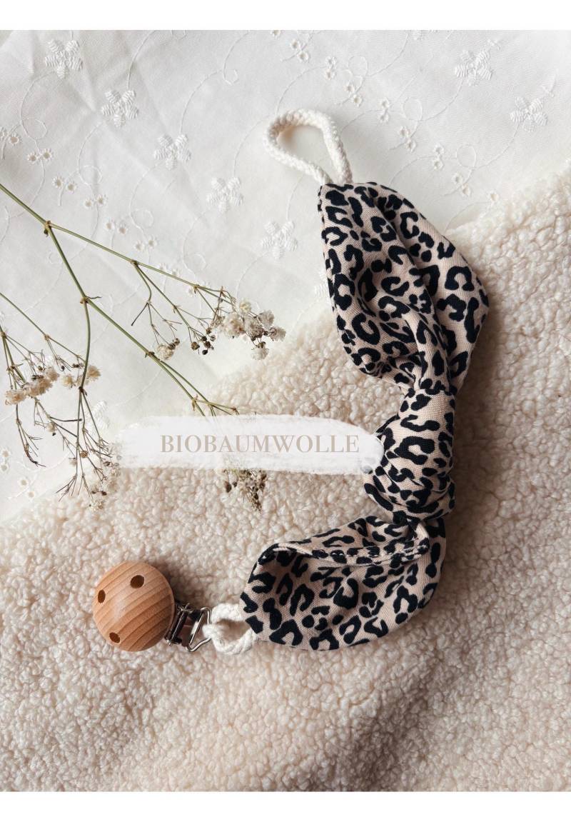 Schnullerkette Aus Bio Baumwolljersey | Süßes Schnullerband Minimalistisch Leopardenmuster Perfektes Geschenk Zur Geburt von Etsy - livundleni