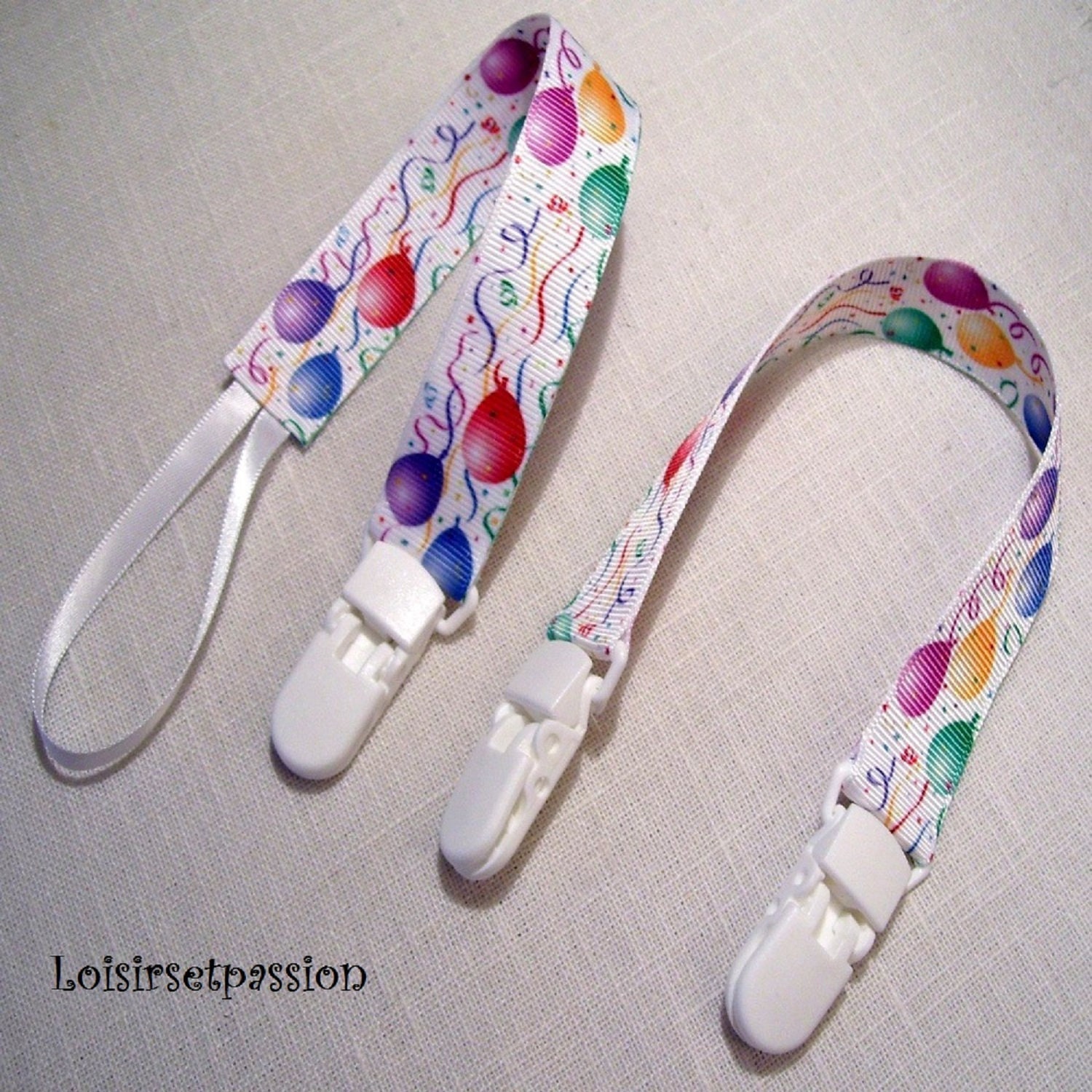 Schnullerkette Für Schnuller Oder Schmusetuch, Geburtstagsballon, Weiß Bunt, Geburtsgeschenk Mädchen Und Jungen - Atd05 von Etsy - loisirsetpassion