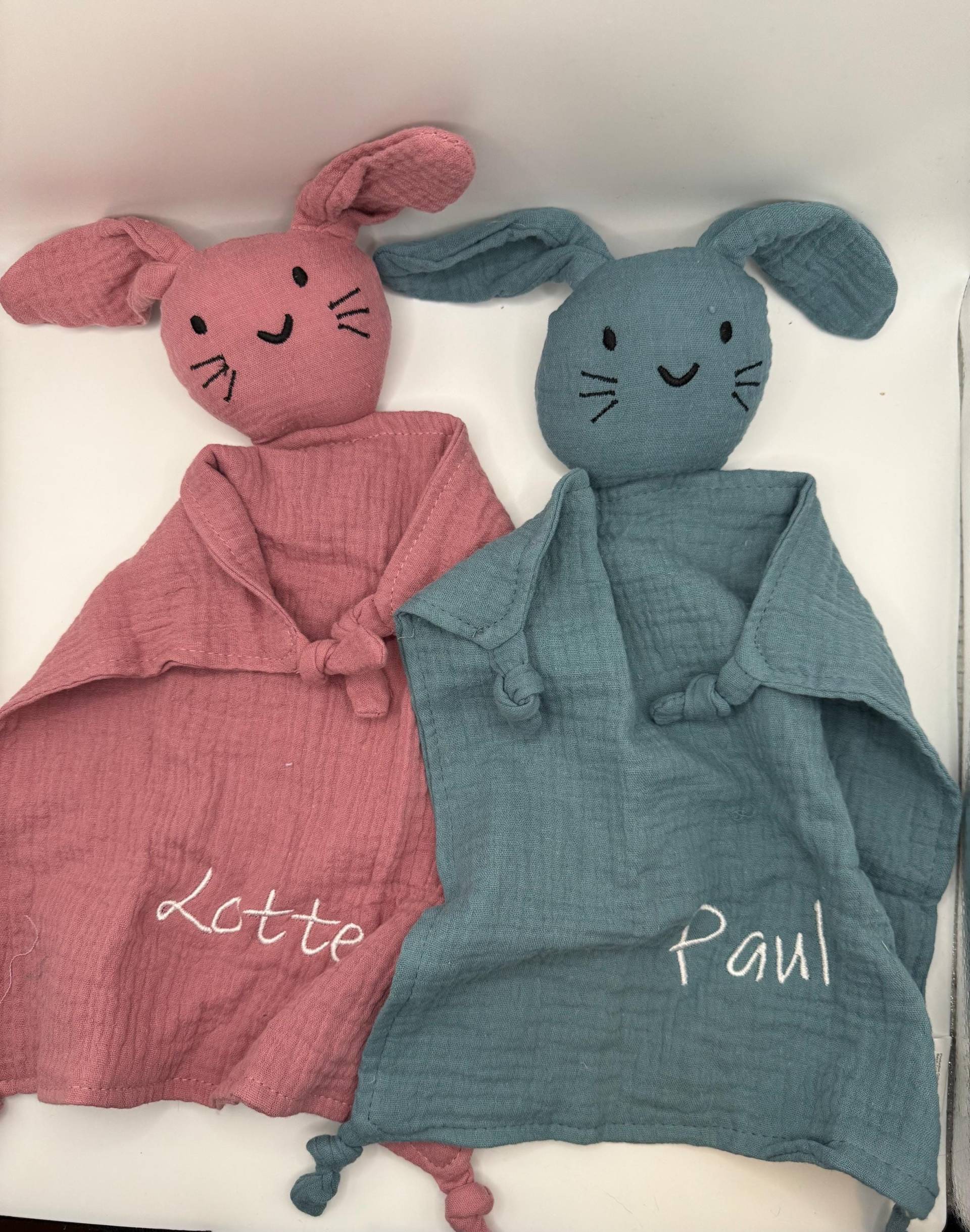 Schmusetuch, Spucktuch, Kuscheltier, Schnuffeltuch Mit Namen, Hase, Personalisierbar von Etsy - lottiandsimb