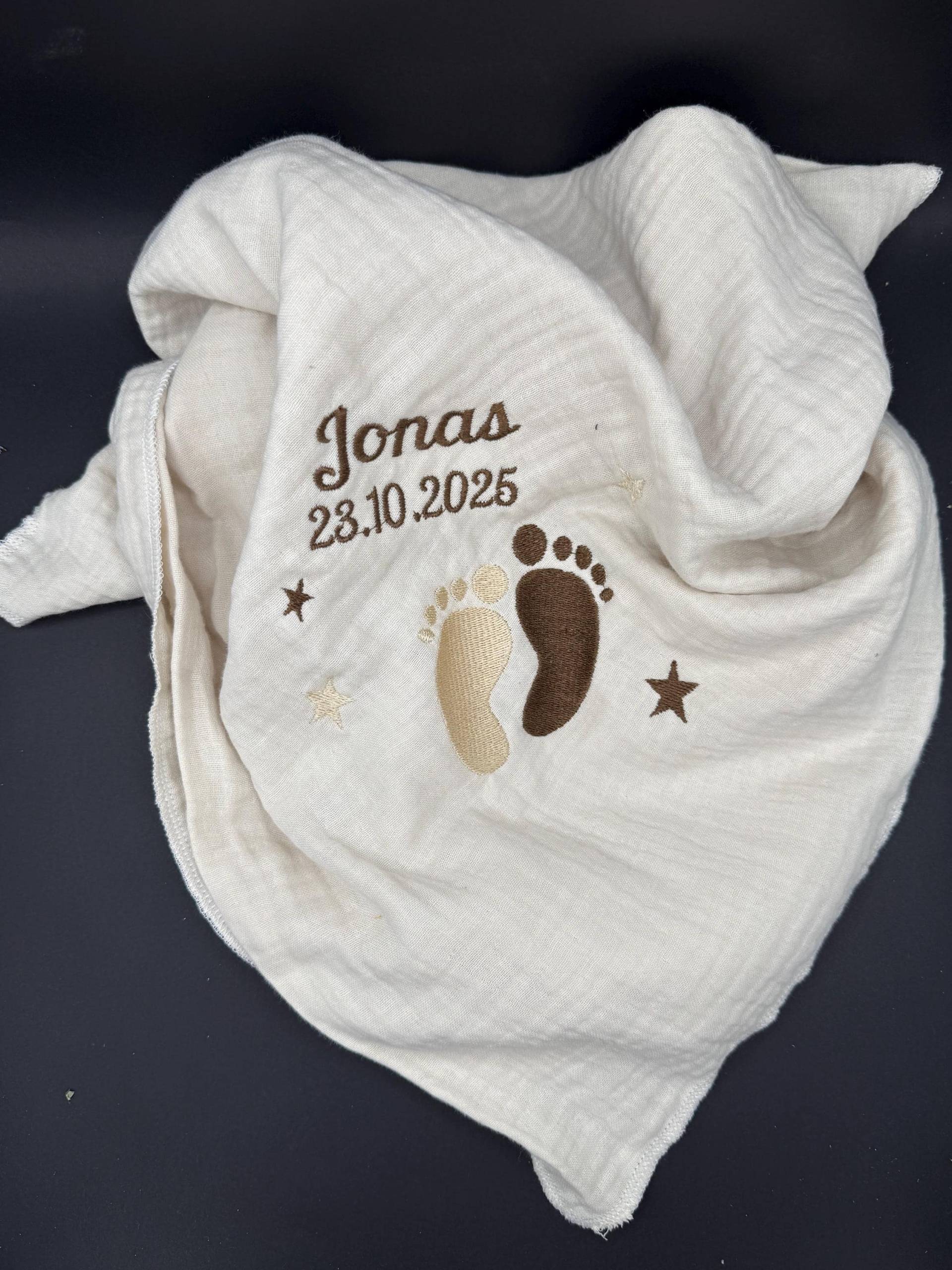 Spucktuch, Mulltuch, Mullwindel, Bestickt von Etsy - lottiandsimb