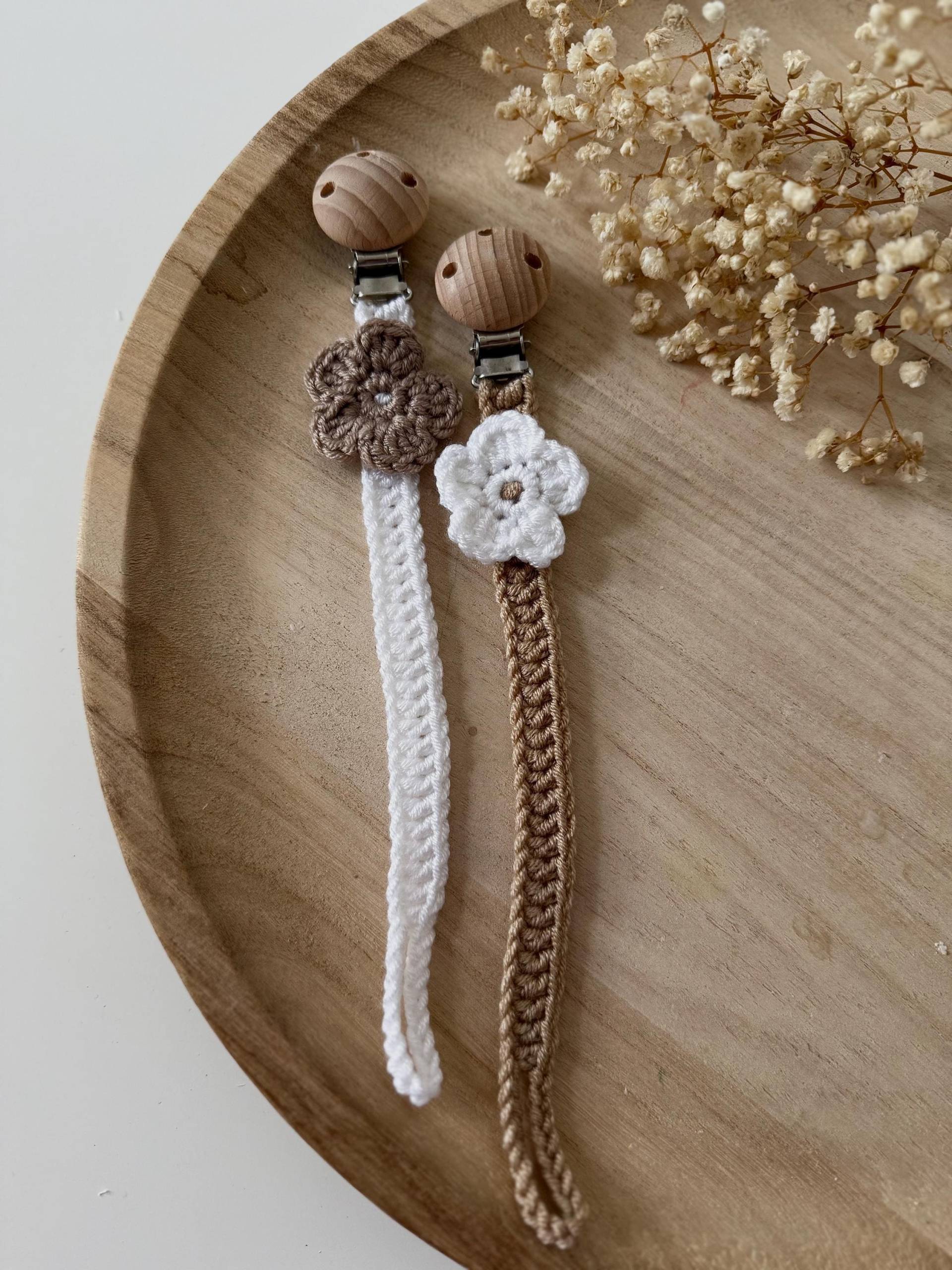 Schnullerkette Für Babys & Kinder Mit Blumen | Superleicht Gehäkelt von Etsy - louliehandmade