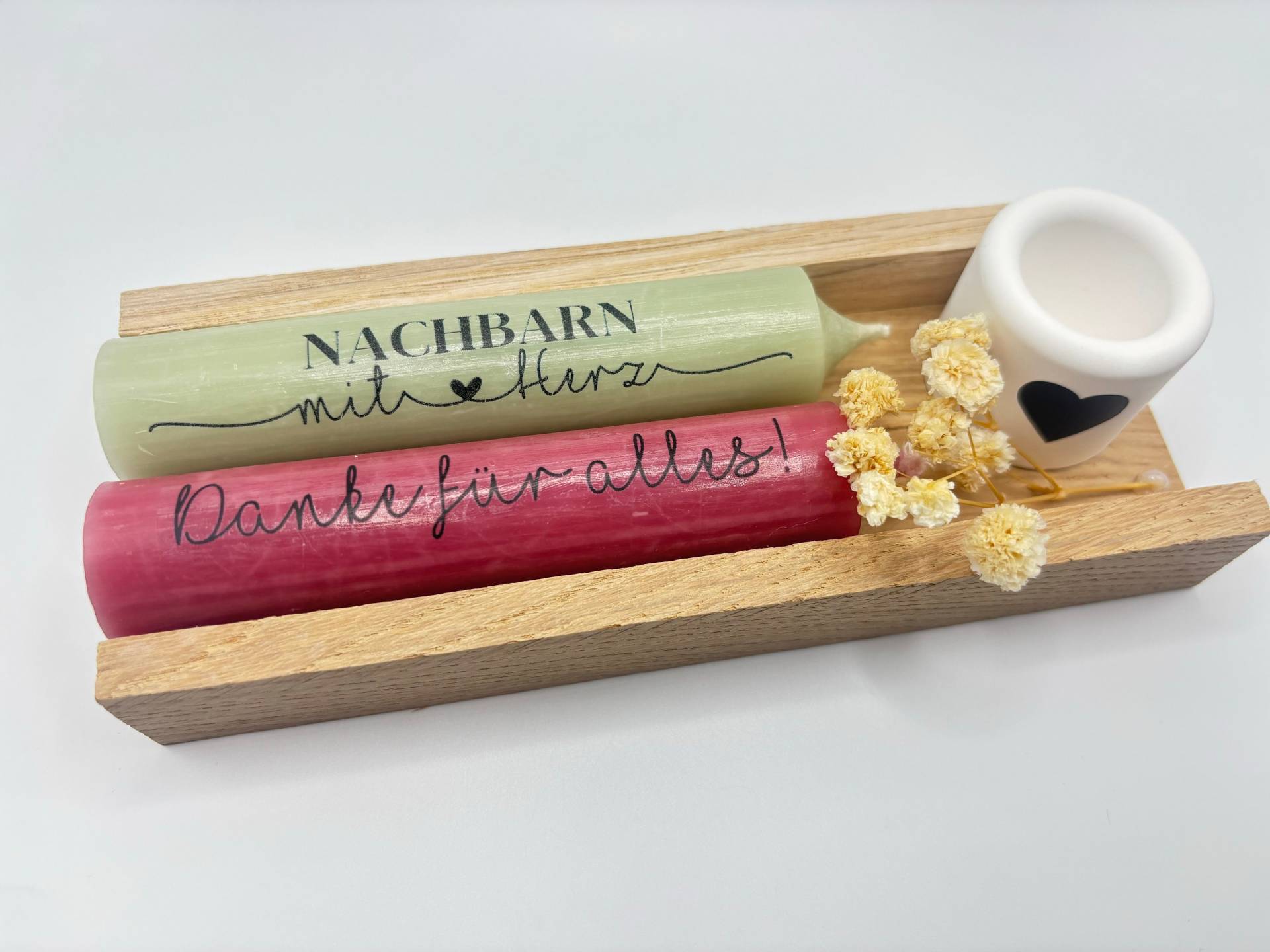 Abschiedsgeschenk - Nachbarin/Nachbarn Mit Herz Geschenk Dankeschön Kerzen Kerzenhalter Geschenkbox Holz Blumen von Etsy - lovelygiftsbyliz
