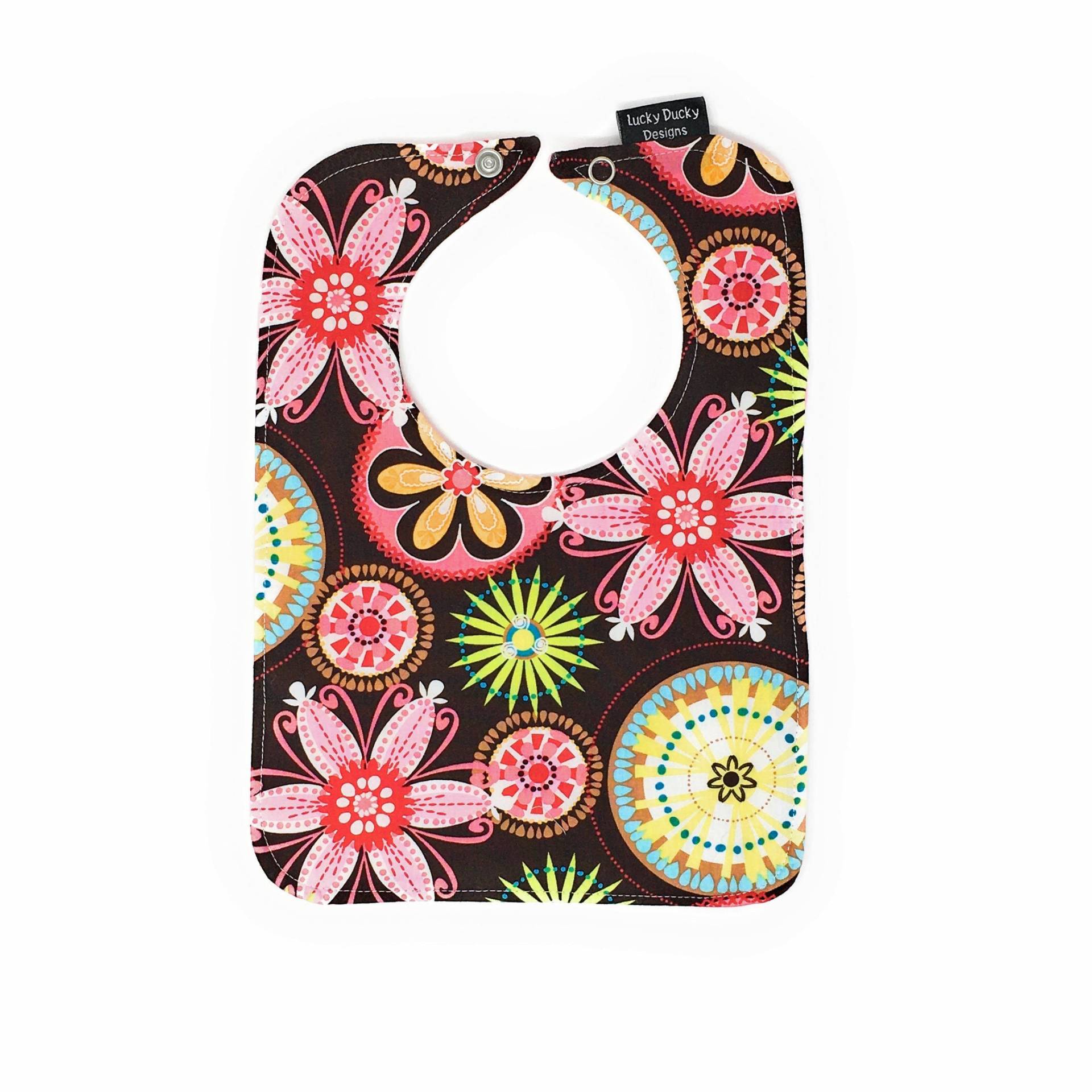 Geblümtes Babylätzchen Für Mädchen - Wendelätzchen Karneval Blüte Mit Druckknopfverschluss Süßes Babypartygeschenk von Etsy - luckyduckydesigns