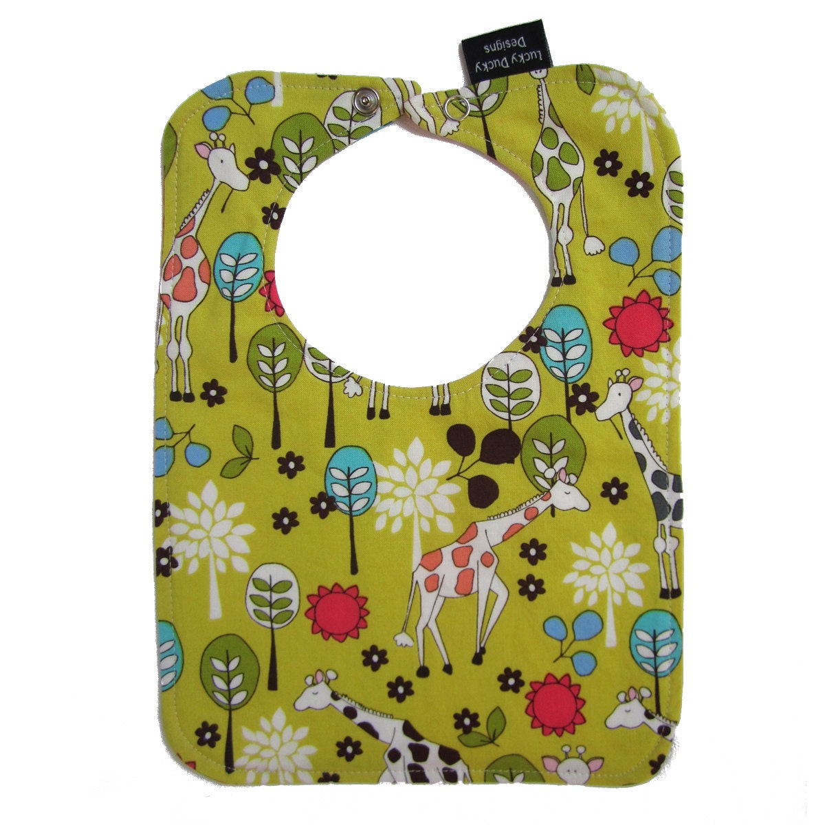 Giraffe Garten Wende-Lätzchen Mit Druckknopfverschluss von Etsy - luckyduckydesigns