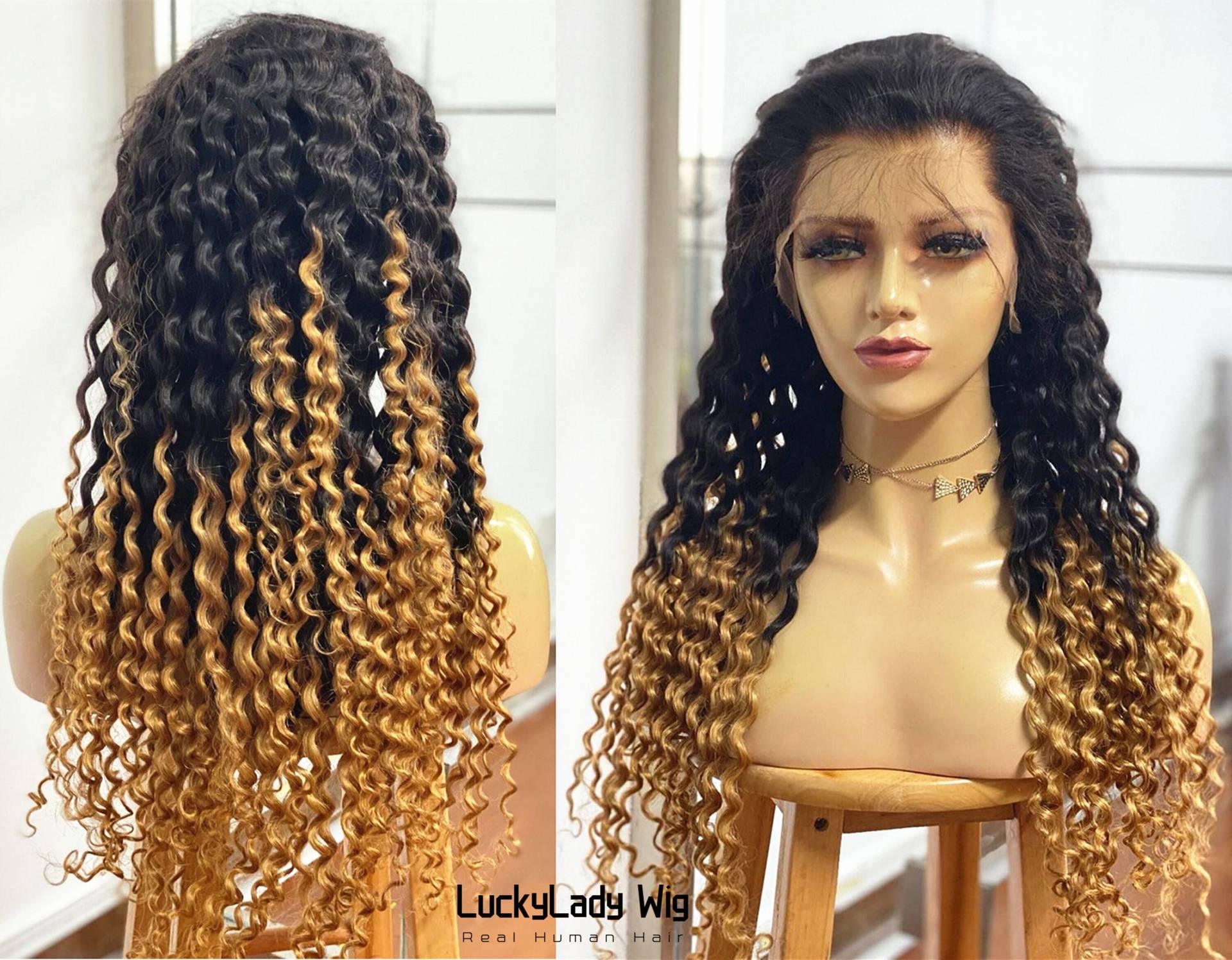 Frontal 13x6 Spitze Gerade Ombre 1B/27 Haar Perücke Geklöppelte Haare Echthaar Klebstofffrei 2Ton Schwarz Honig Blond 360 Frauen Für von Etsy - luckyladyhair