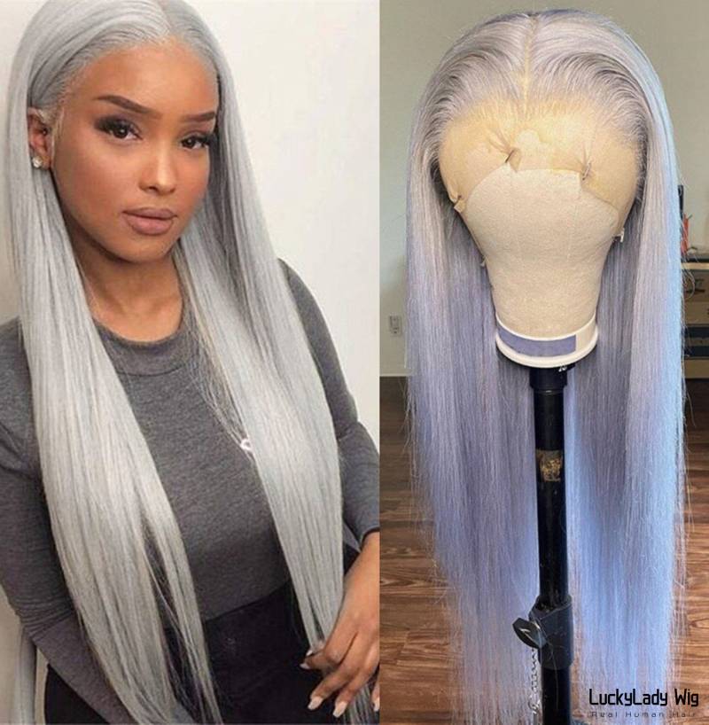 Grau Echthaar Perücken Frontal 13x4 Spitze Prelucked Haar Silbergraue Haare Perücke Vorne 13x6 Für Frauen Mit Babyhaar Leimlose von Etsy - luckyladyhair